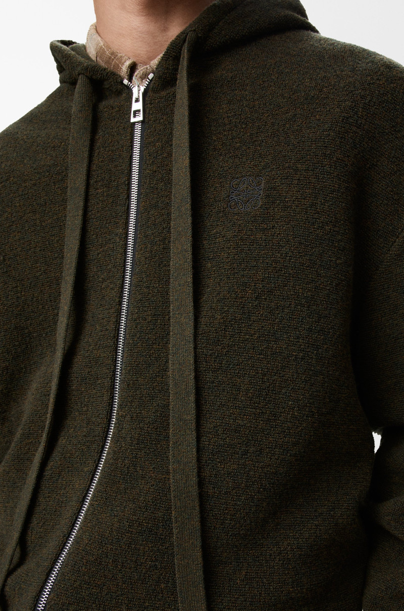 Anagram zip-up hoodie in wool 5
