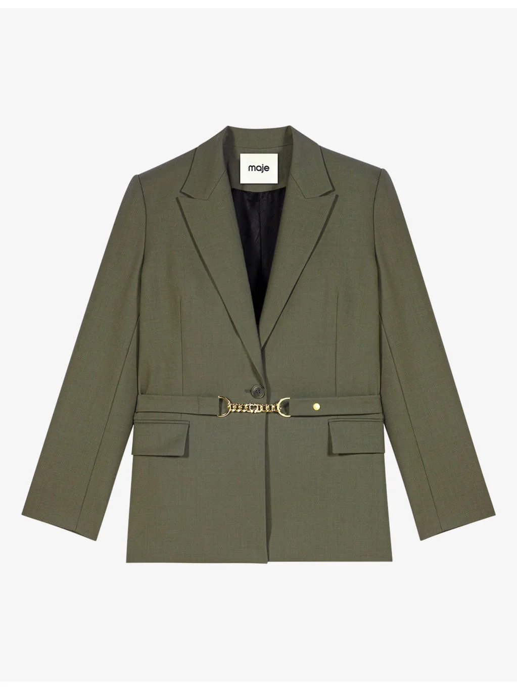 Chain-Embellished Single-Breasted Stretch Wool-Blend Suit Jacket - 1
