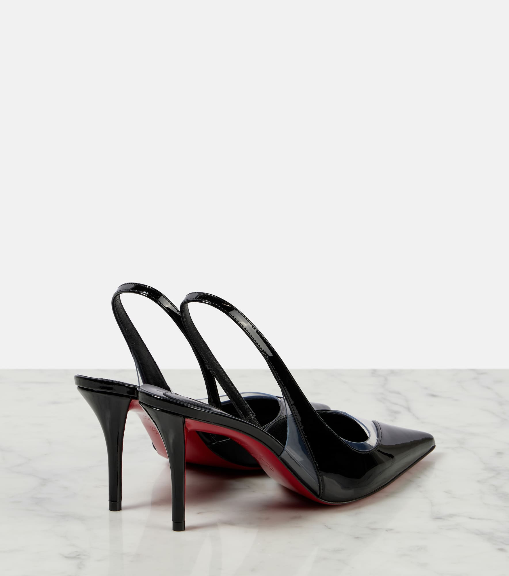 Posticha 80 leather and PVC slingback pumps - 3