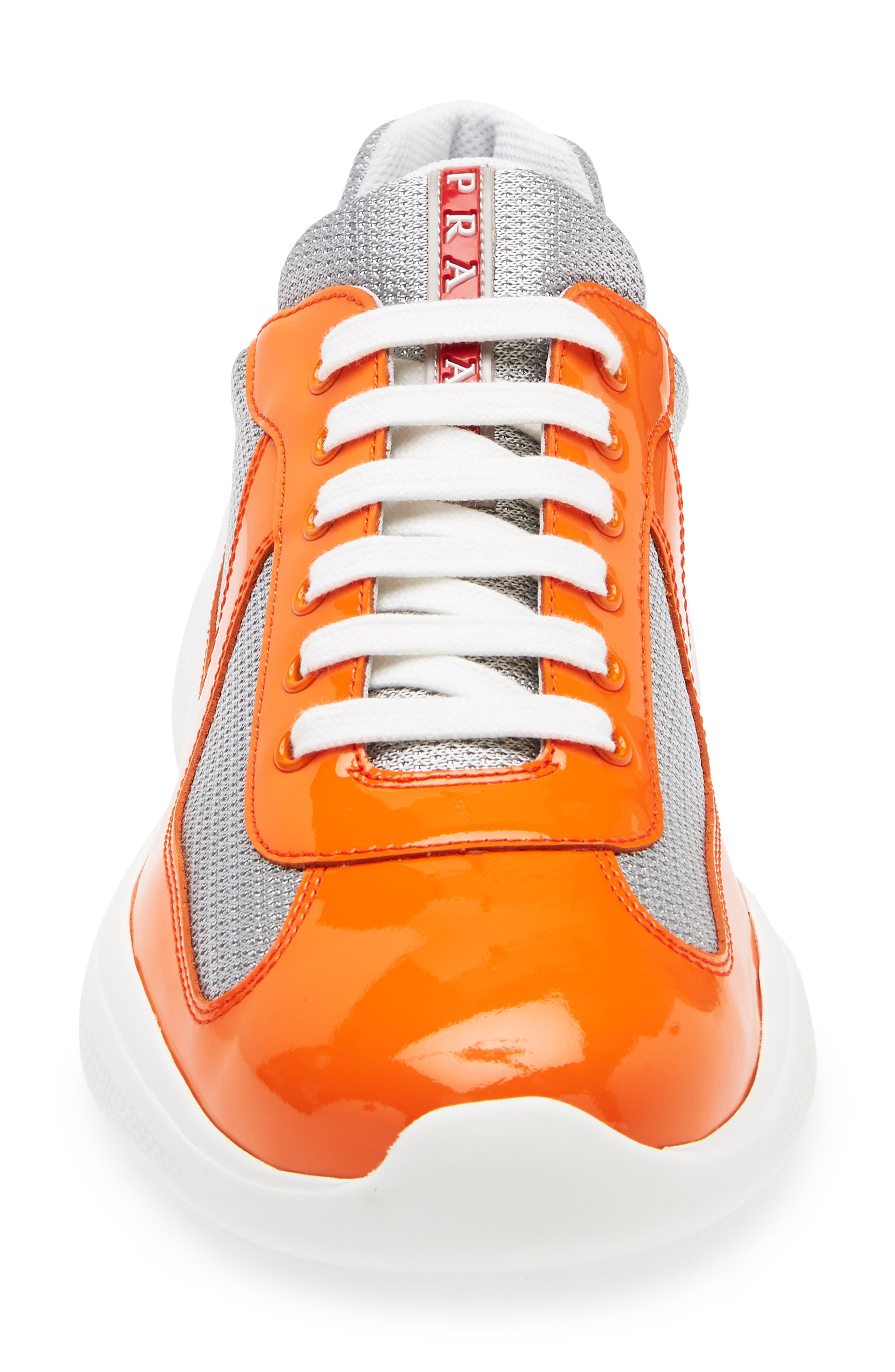 Prada America's Cup Sneaker in Papaya/Argento at Nordstrom - 4