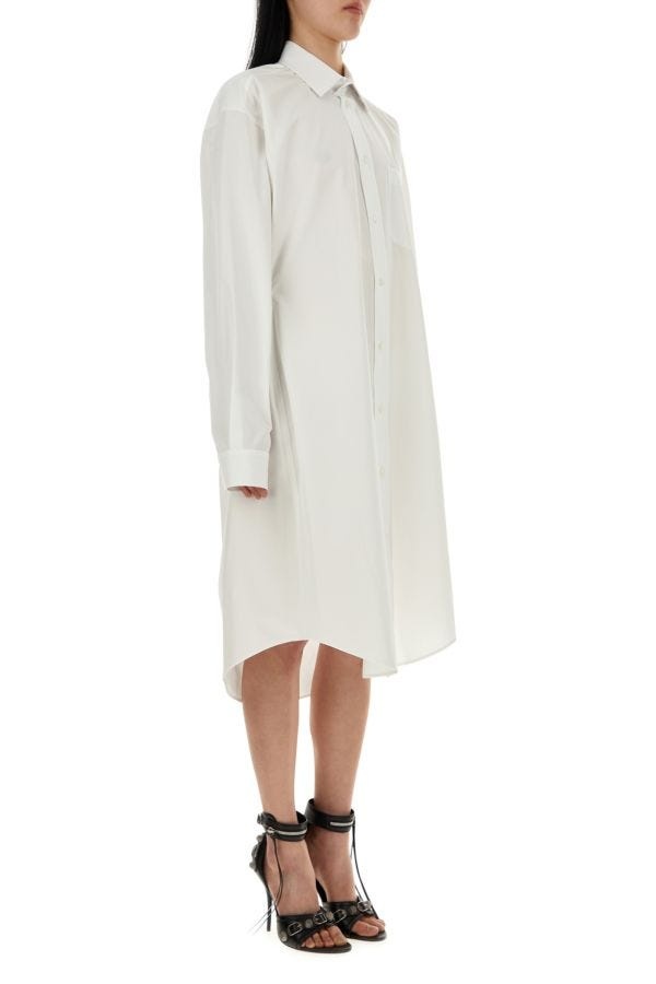 ワンピース BALENCIAGA SS23 White poplin shirt dress (746146TNM60 9000) BALENCIAGA Balenciaga Woman White Poplin Shirt Dress