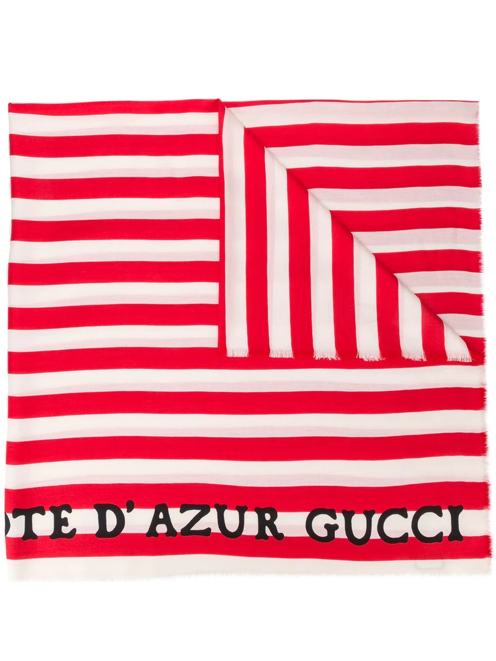 striped logo print scarf - 1