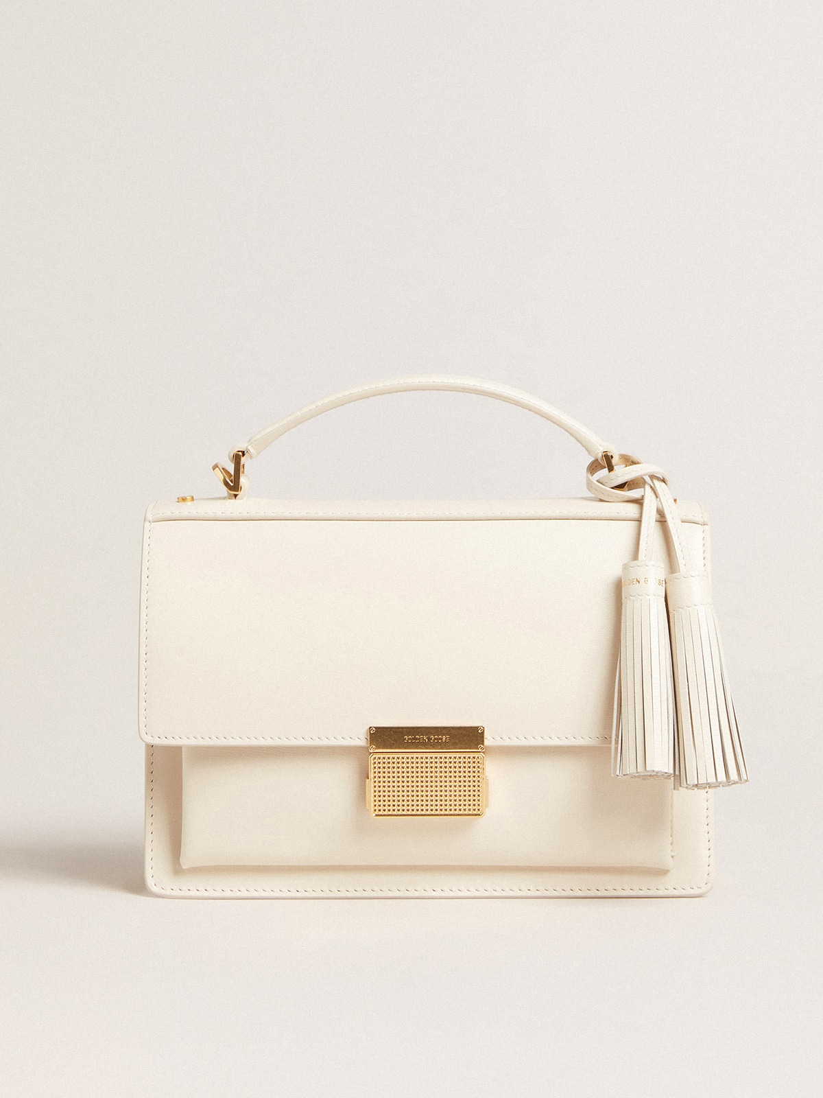 Venezia Bag in butter-colored boarded leather with gold details - 5