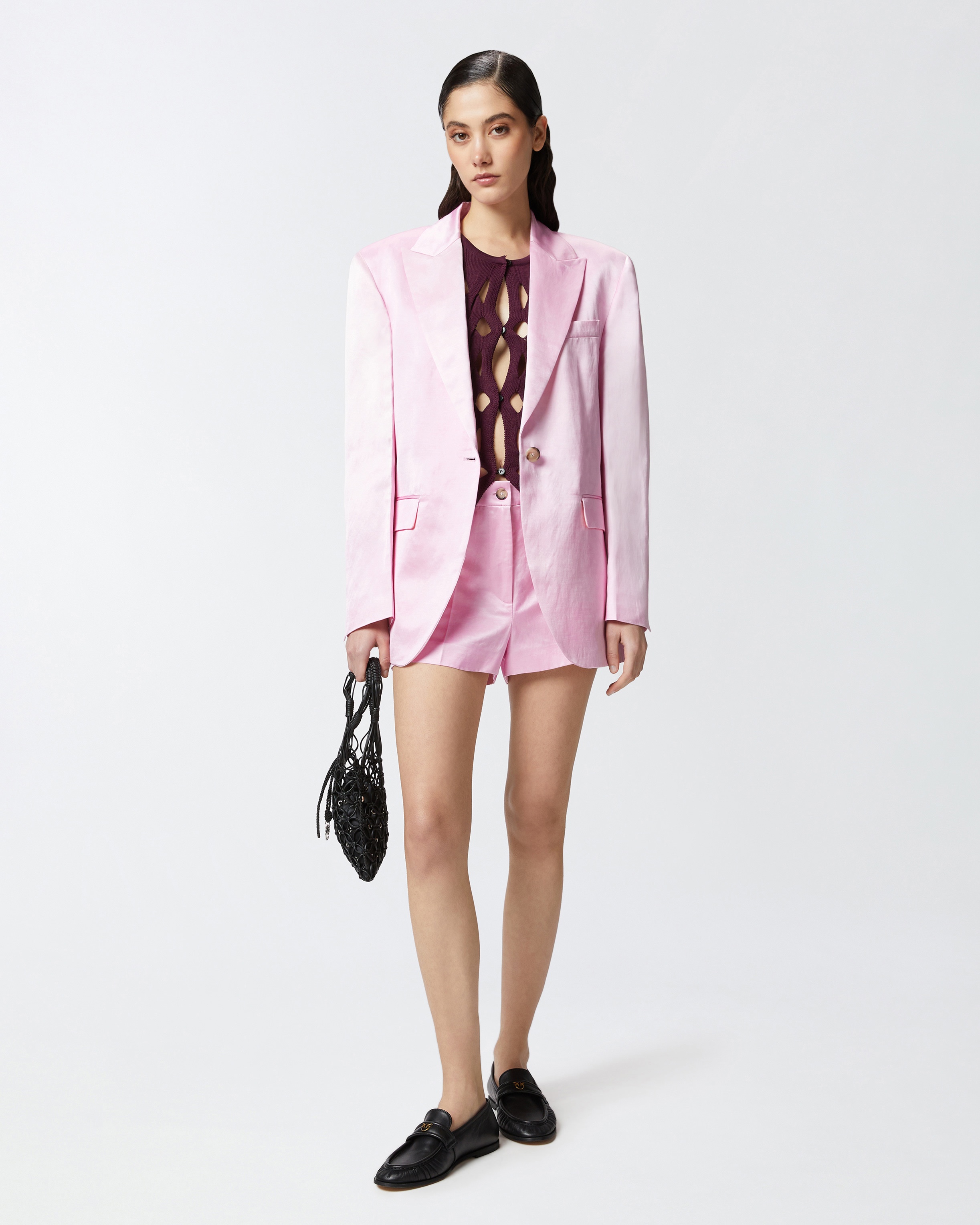 SINGLE-BREASTED SLUB SATIN BLAZER - 3