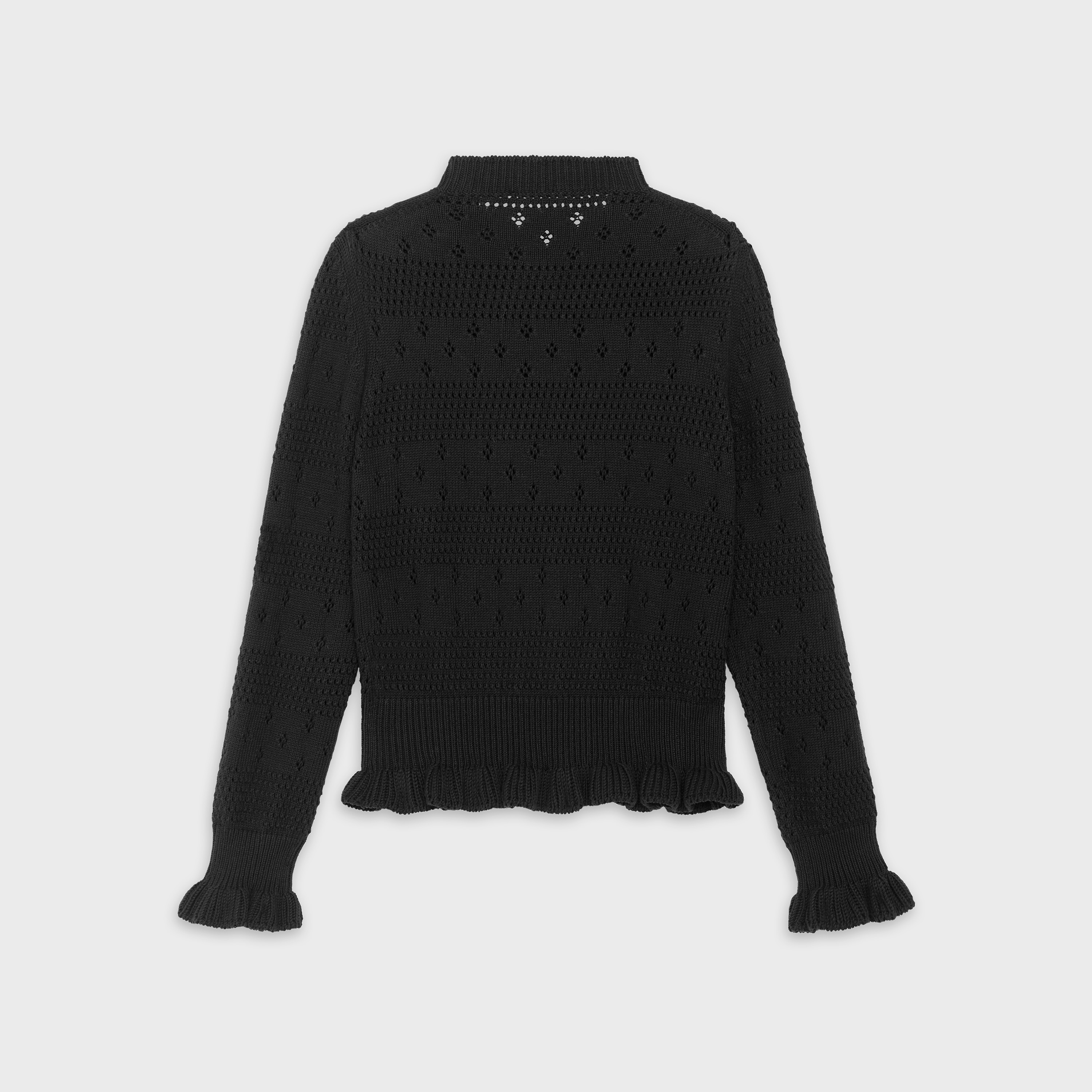 SWEATER WITH FRILLED OPENWORK IN COTTON - 2