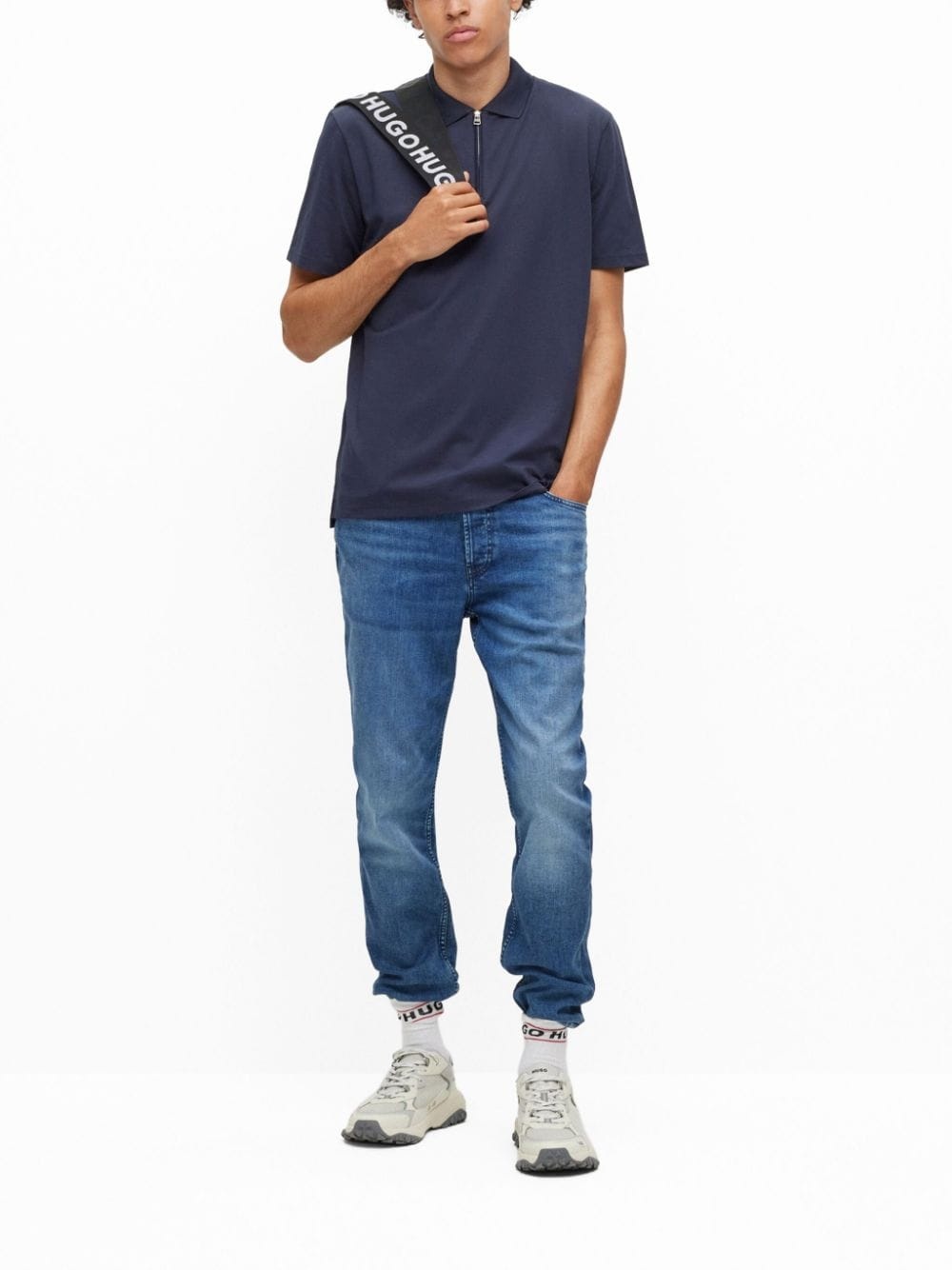 zip-up short-sleeve piquÃ© polo shirt - 2