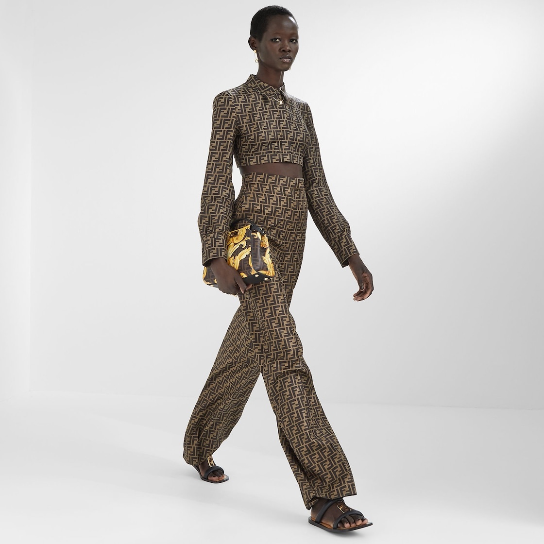 Brown silk shirt - 4