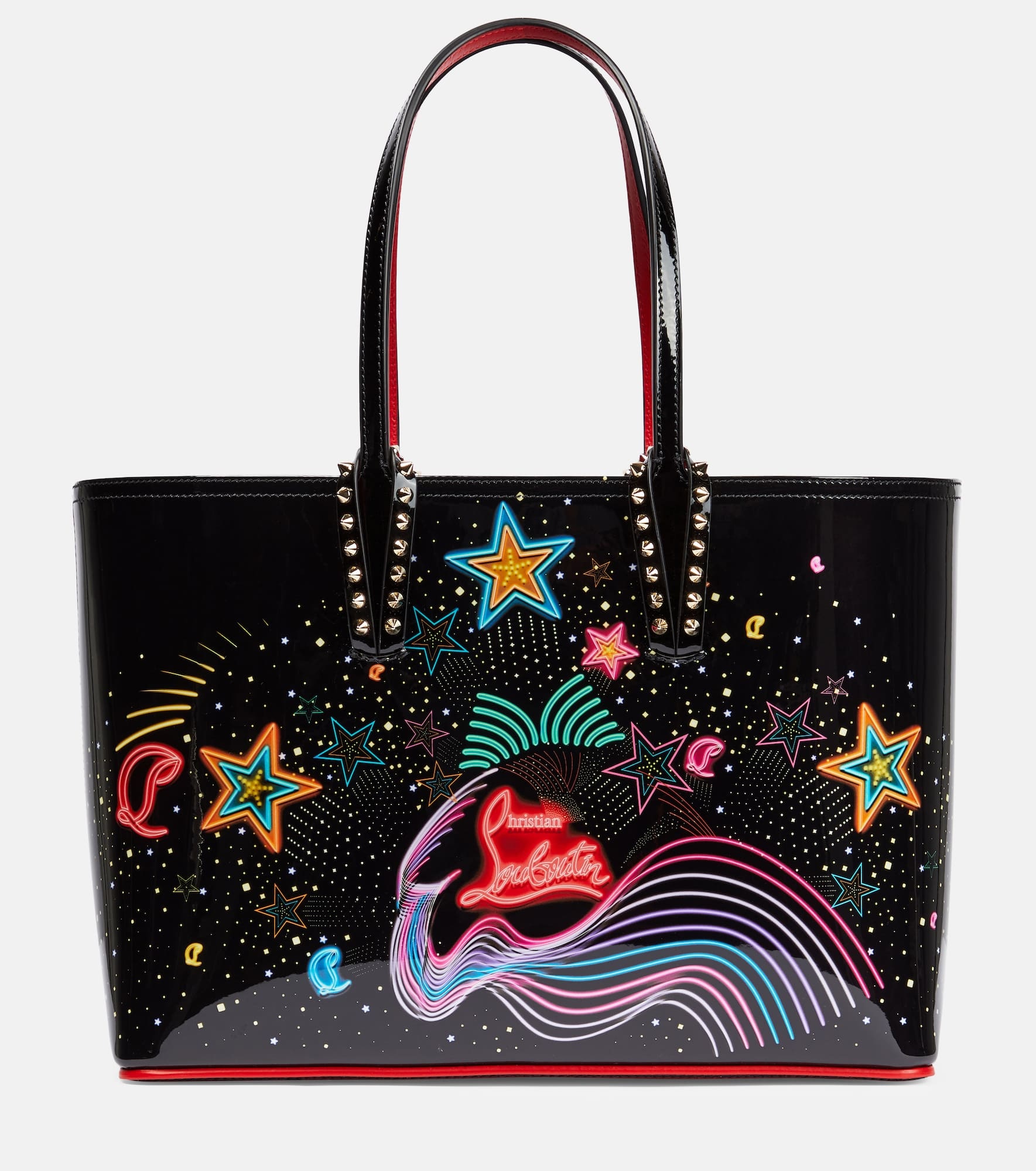 Cabata Small printed leather tote bag - 1