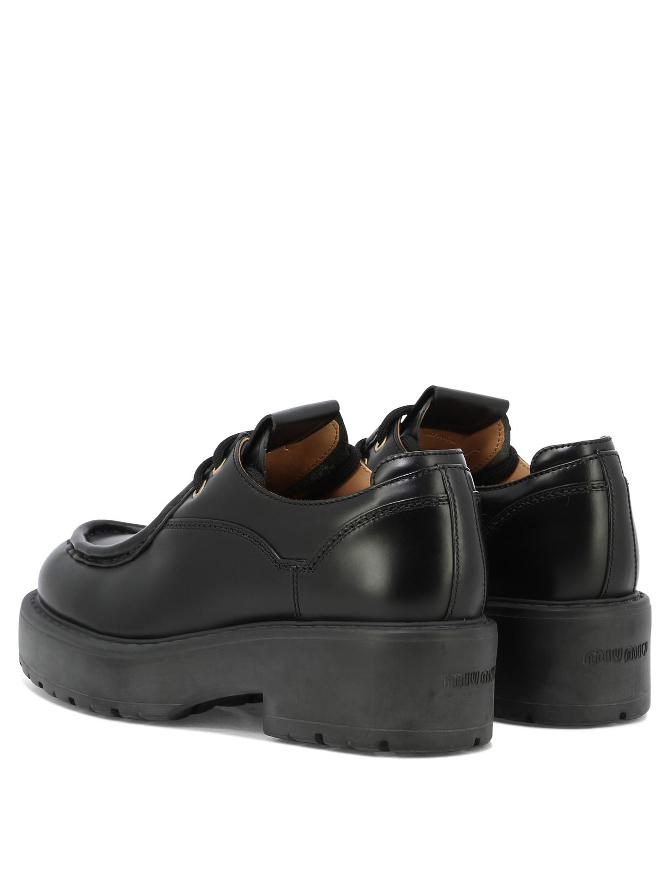 Miu Miu Leather Lace-up Loafers - 4