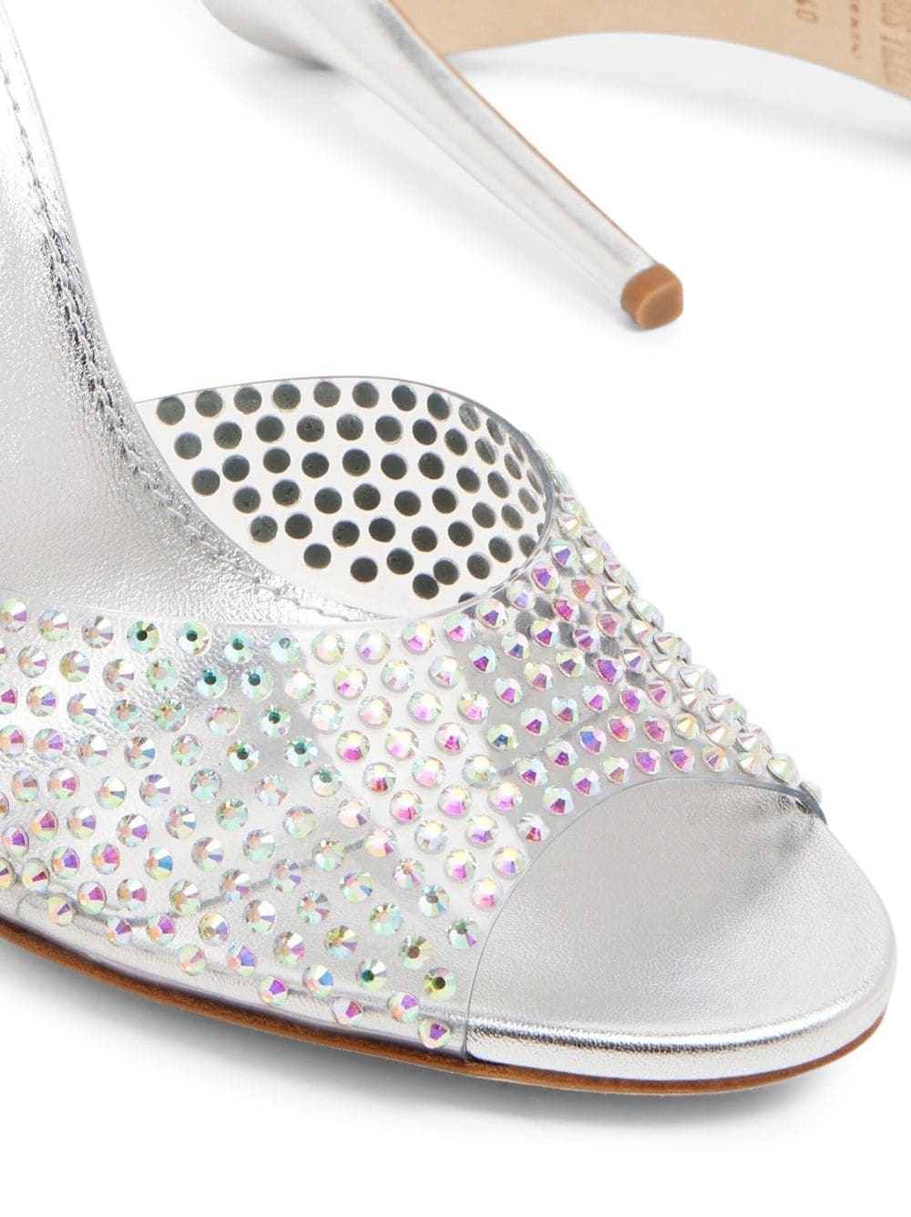 crystal-embellished high-heel mules - 2