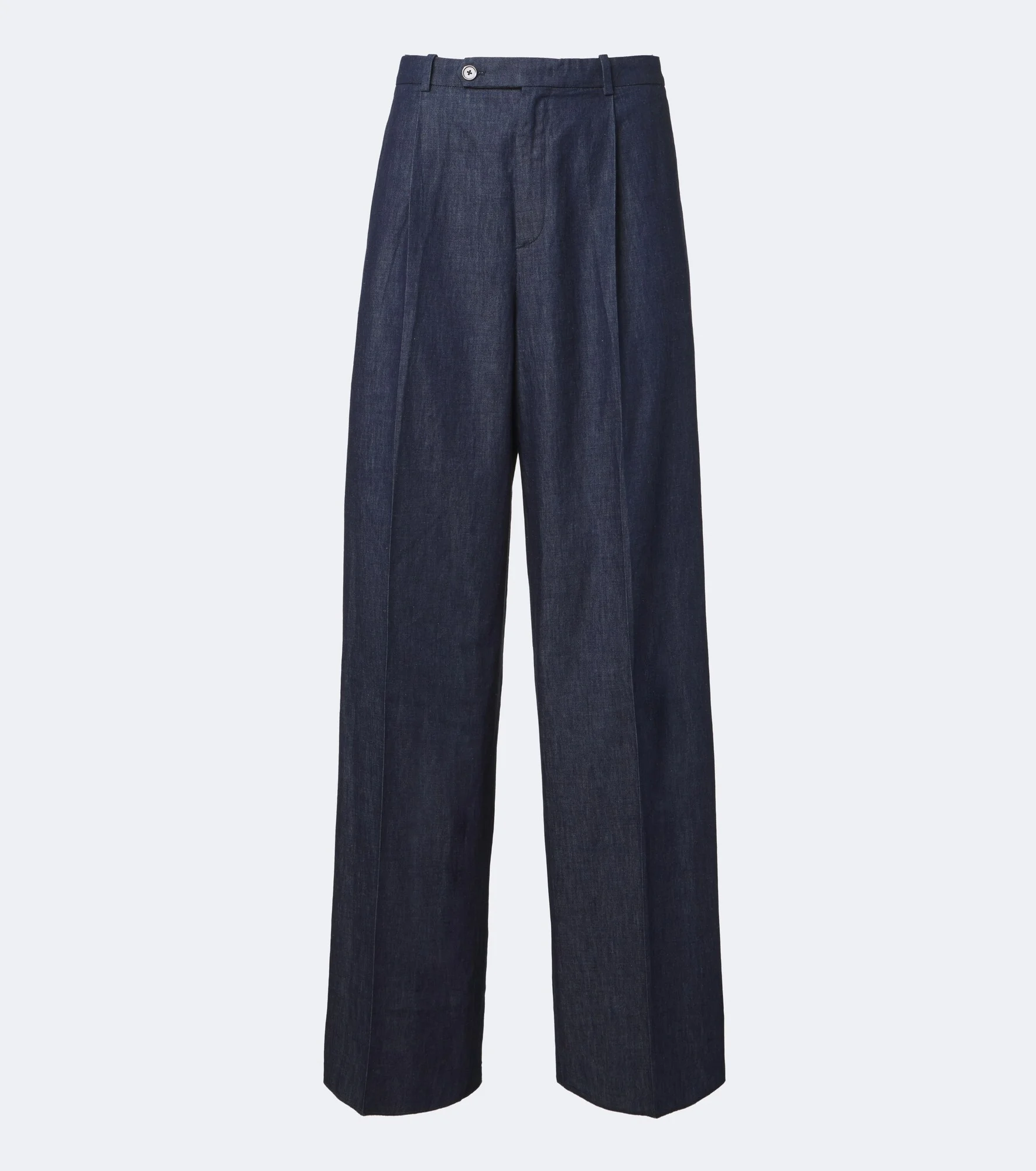 Cotton chambray wide-leg pants - 1