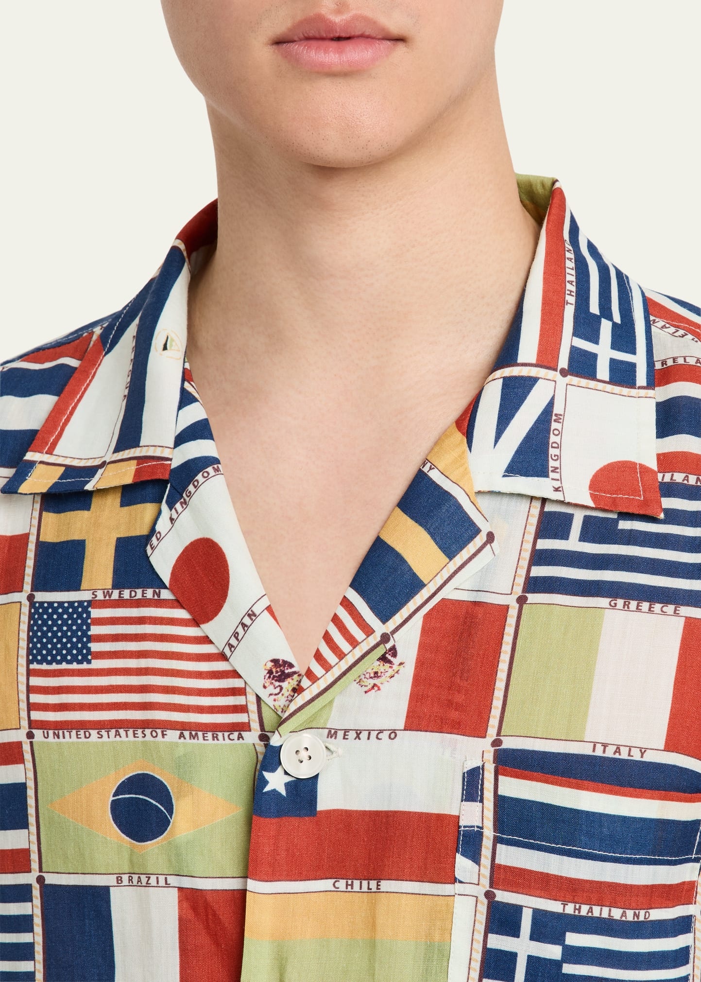 Men's International Flag-Print Camp Shirt - 5