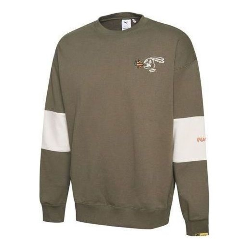 Puma x Randomevent Crew Sweater 'Olive Green White' 59666449 - 1