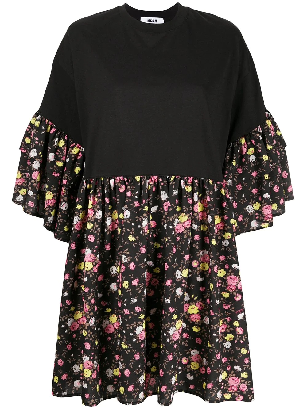 floral print T-shirt dress - 1