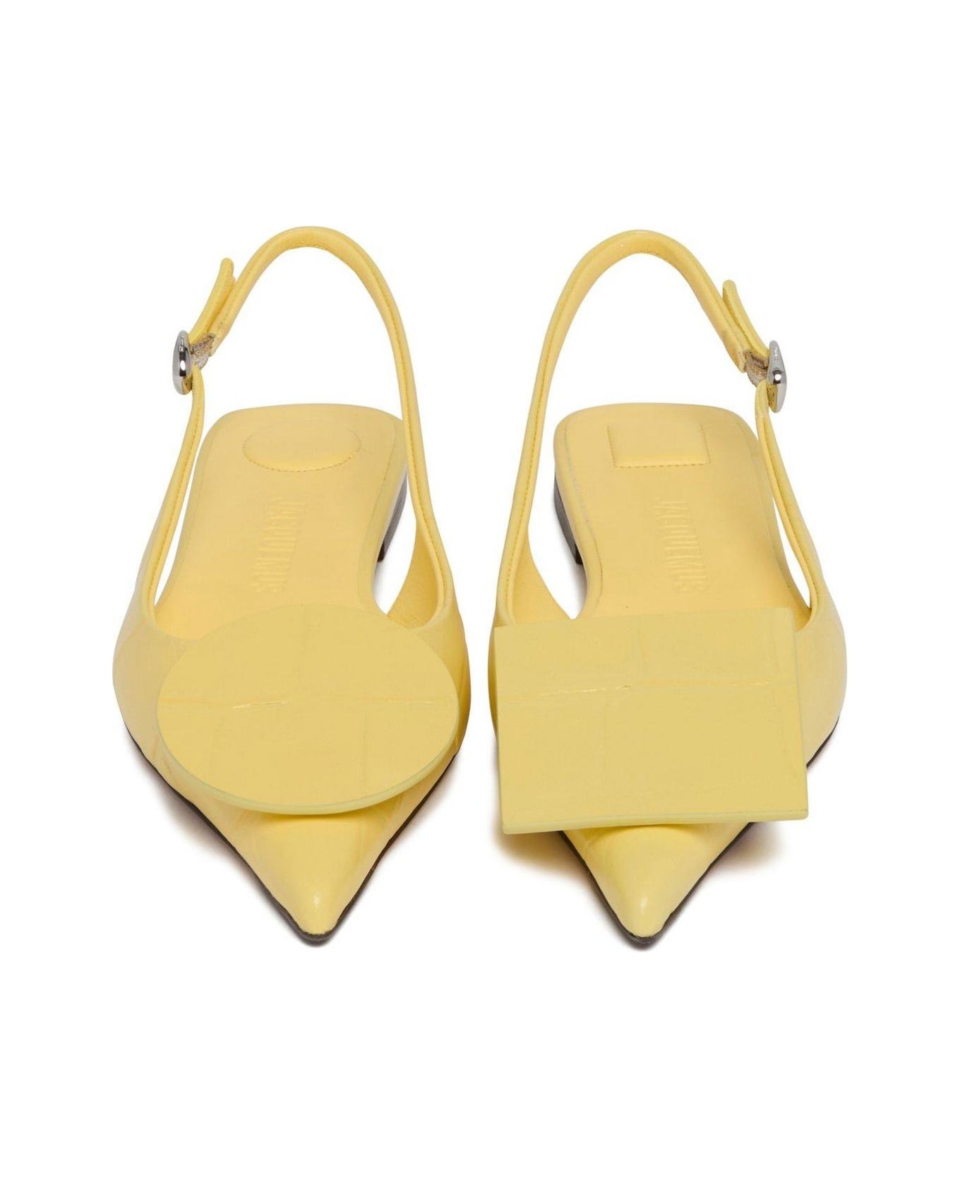 Pointed Toe Slingback Flats - 4