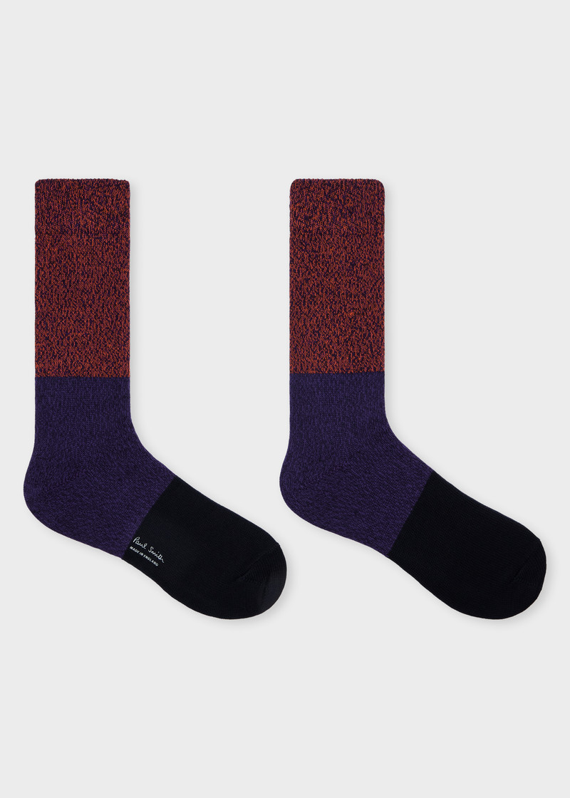 Paul Smith Navy Block Stripe Twisted Yarn Socks outlook