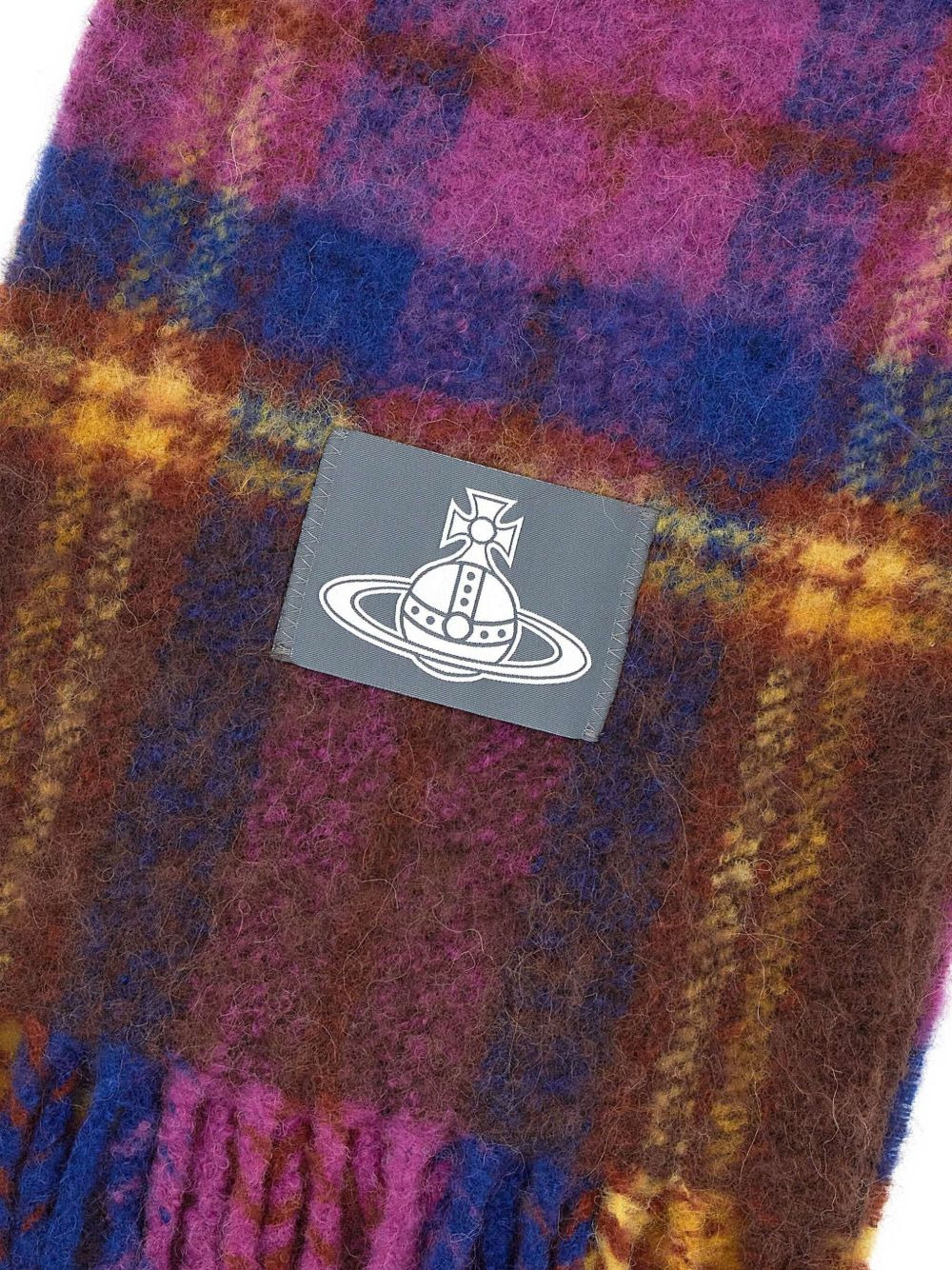 tartan logo-detail scarf - 3