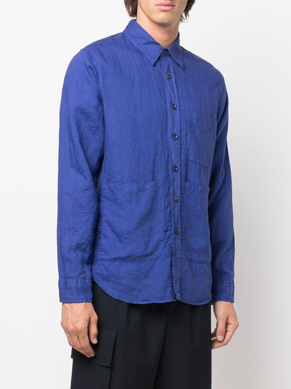 linen button-down shirt - 3