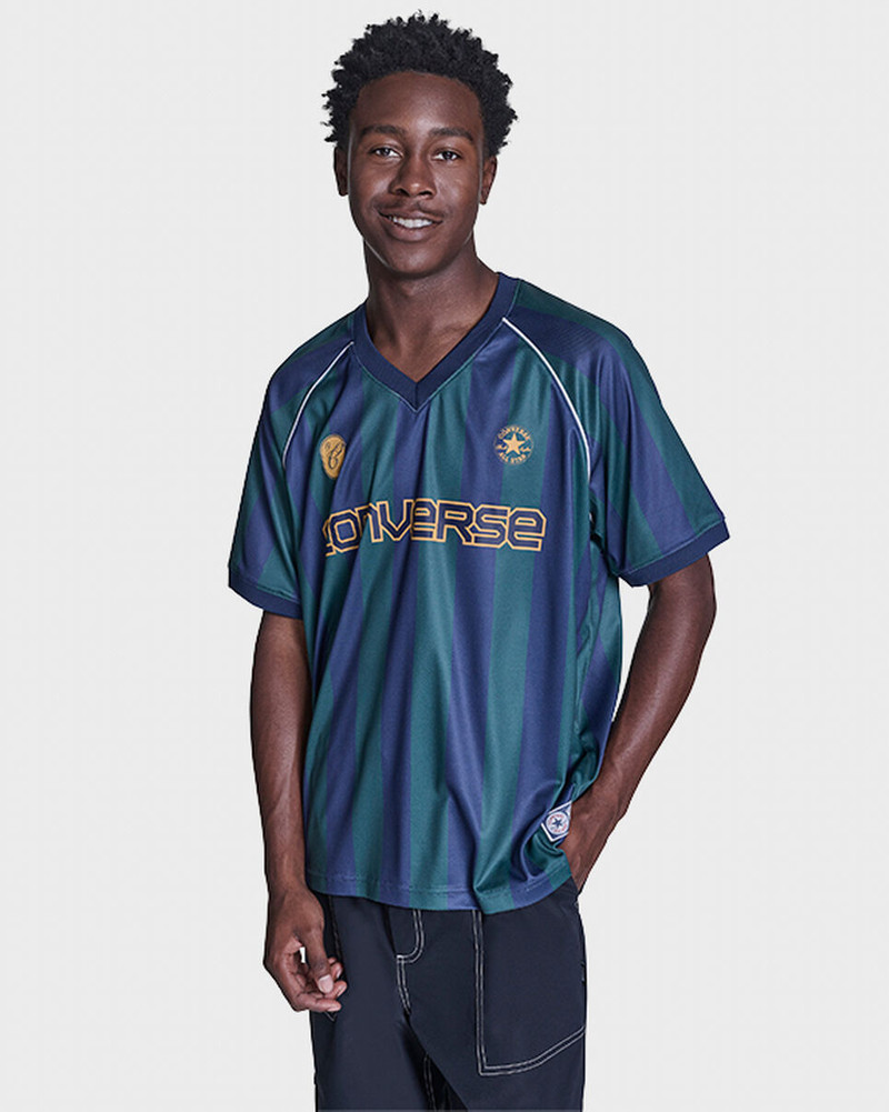 Striped Relaxed Soccer Jersey 1