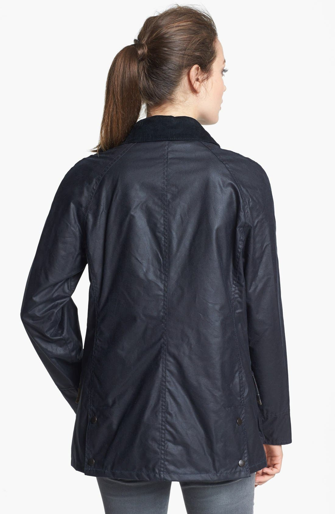 Barbour Beadnell Waxed Cotton Jacket in Black at Nordstrom - 8