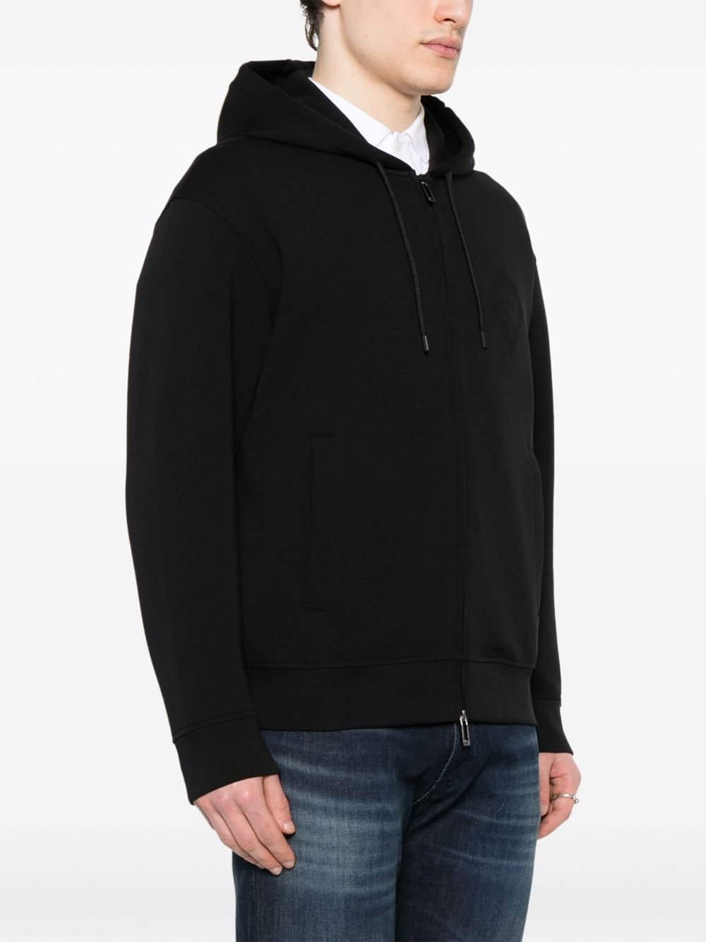 logo-embossed hoodie - 3