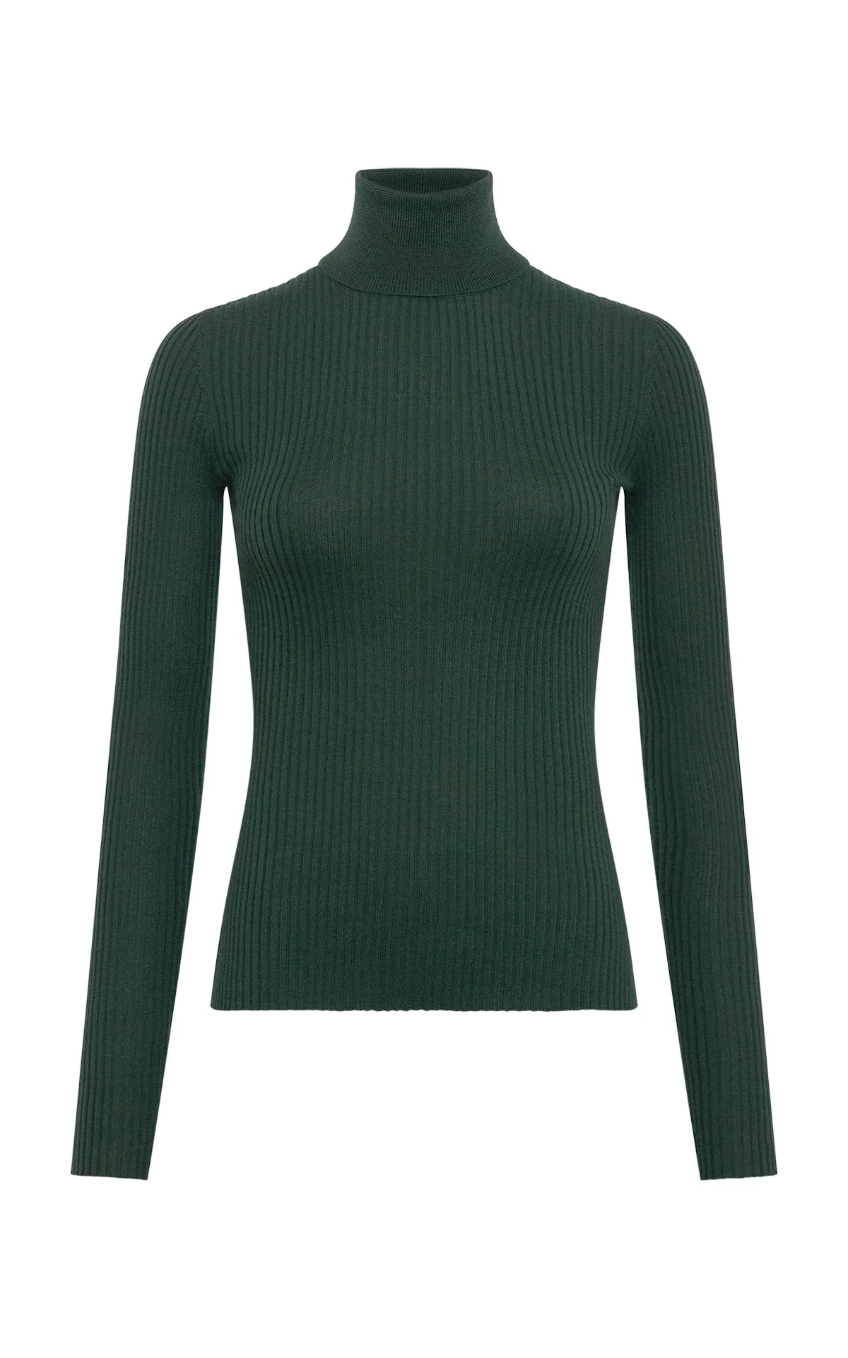 Peppe Knit Turtleneck in English Green Cashmere Silk - 1
