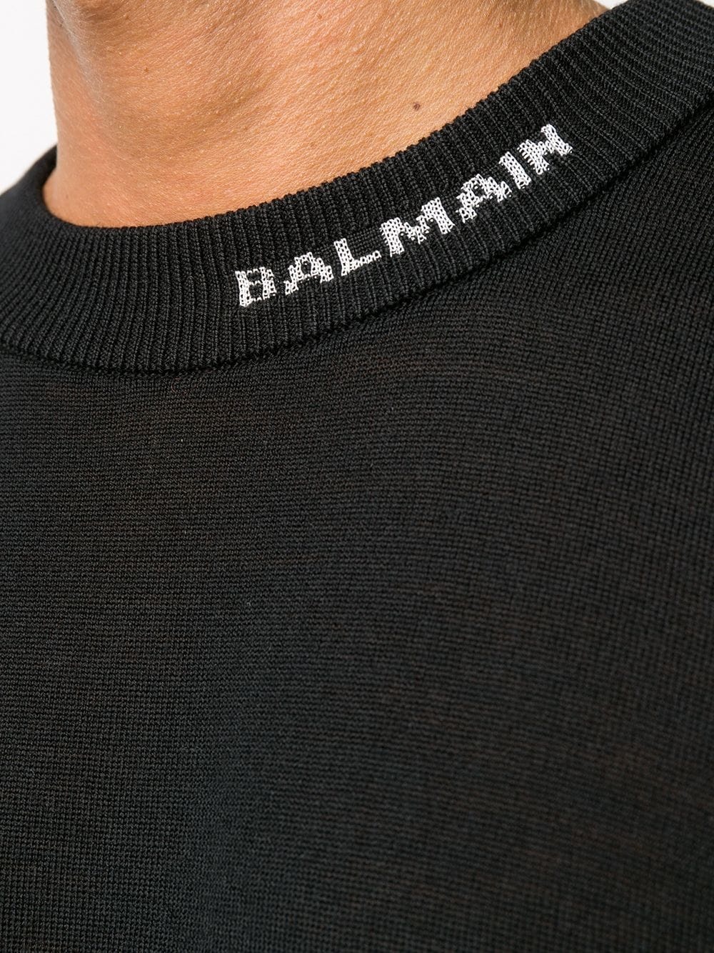 logo detail knitted jumper - 5