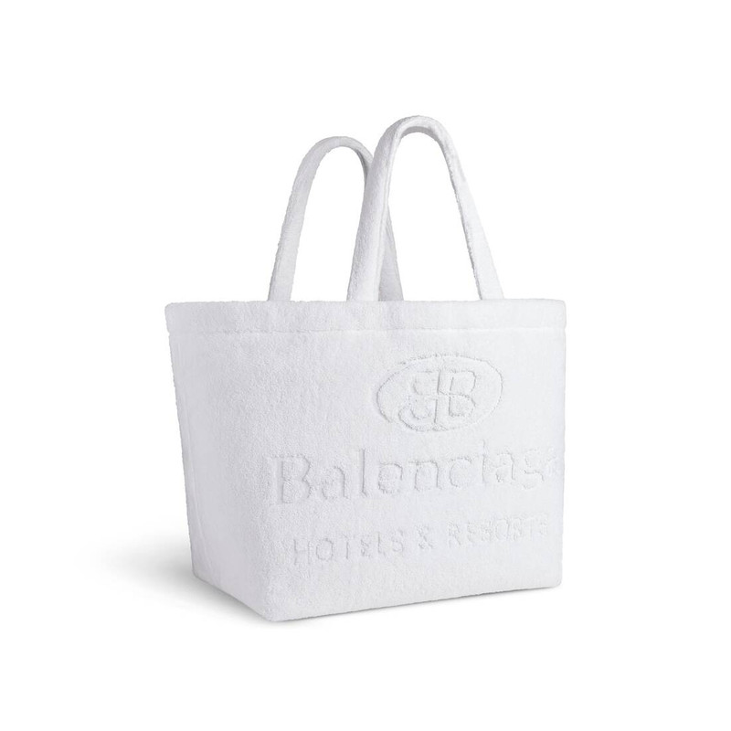 BALENCIAGA Women's Jumbo Large Tote Bag In Towel Fabric in White outlook
