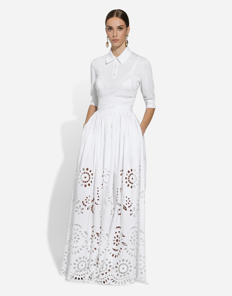 Cotton and silk cropped polo-shirt 5