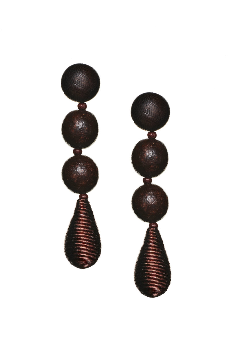 FRIDA EARRINGS - ROBLE WOOD/METALLIC BRONZE 1