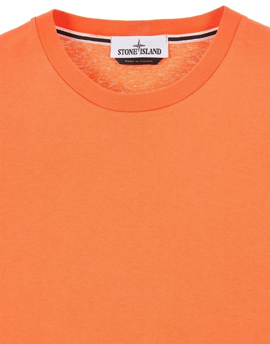 2NS84  30/1 COTTON JERSEY 'MICRO GRAPHICS THREE' PRINT_GARMENT DYED ORANGE - 3