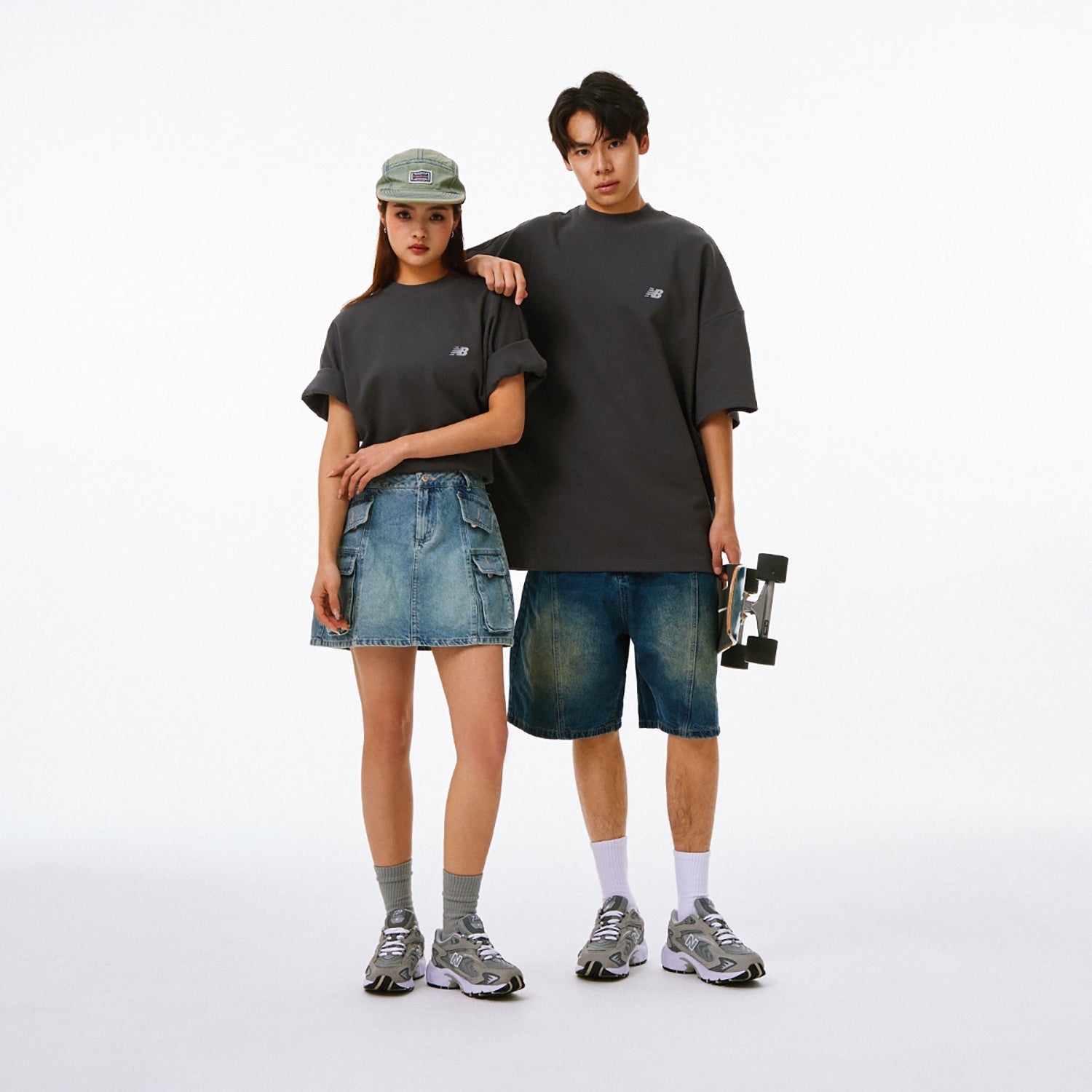 New Balance NB Logo Cotton T-shirt 'Grey' AMT41333-ACK - 5