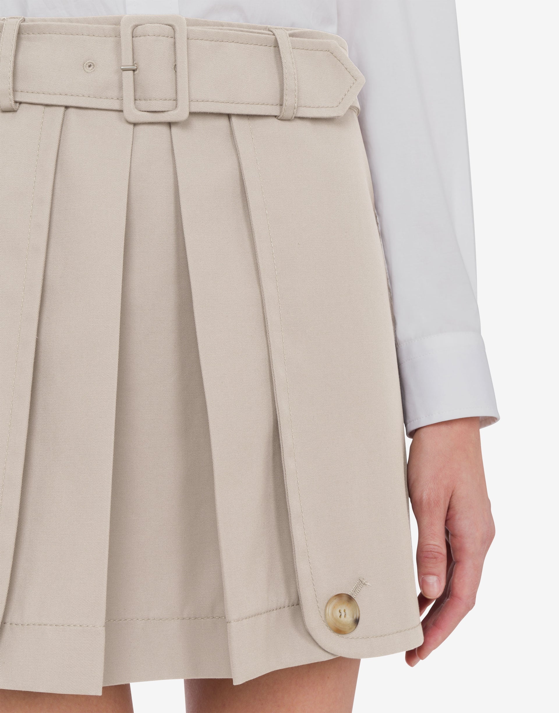 GABARDINE MINI SKIRT WITH TRENCH DETAILS - 3