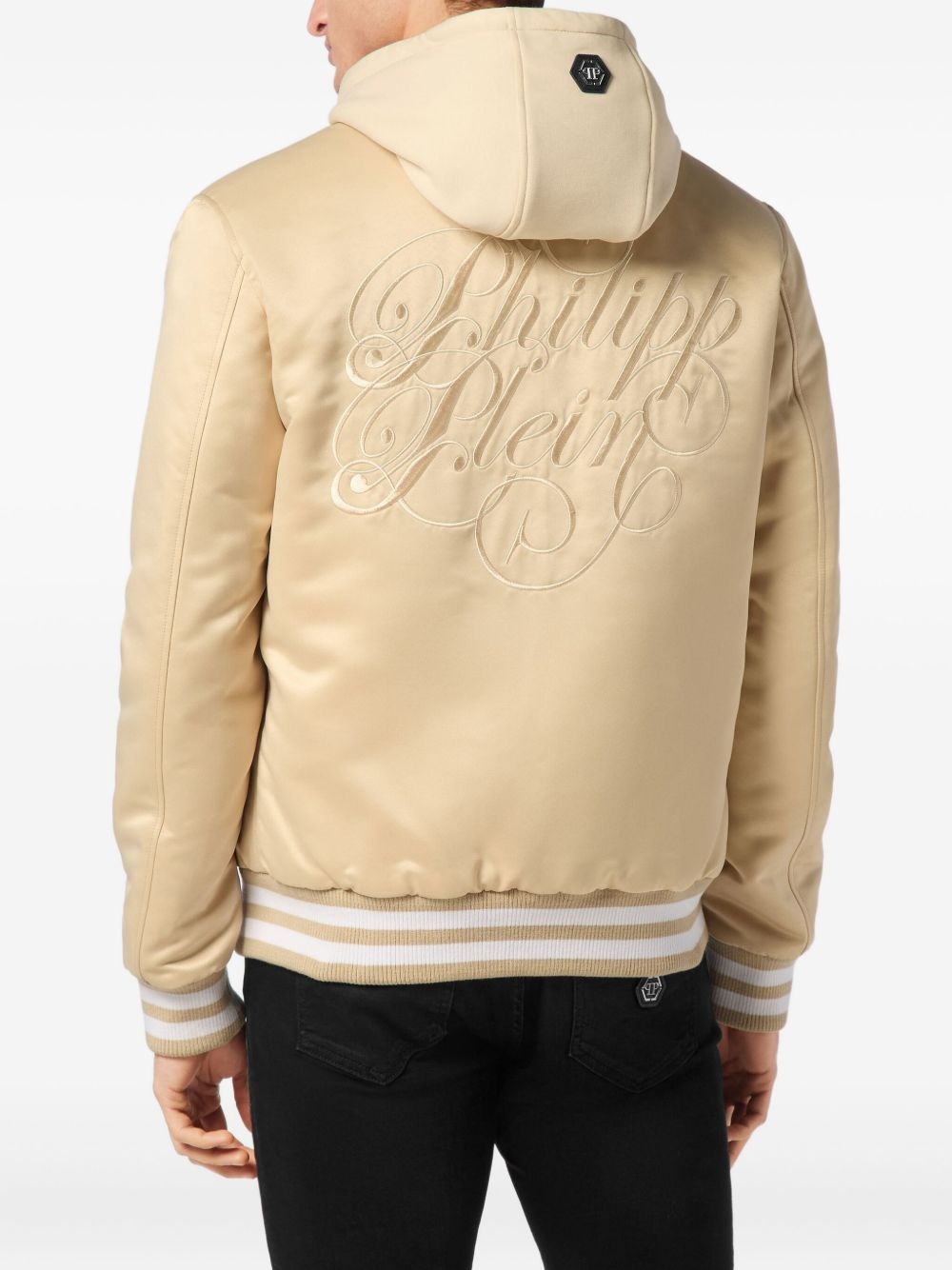 logo-embroidered bomber jacket - 4