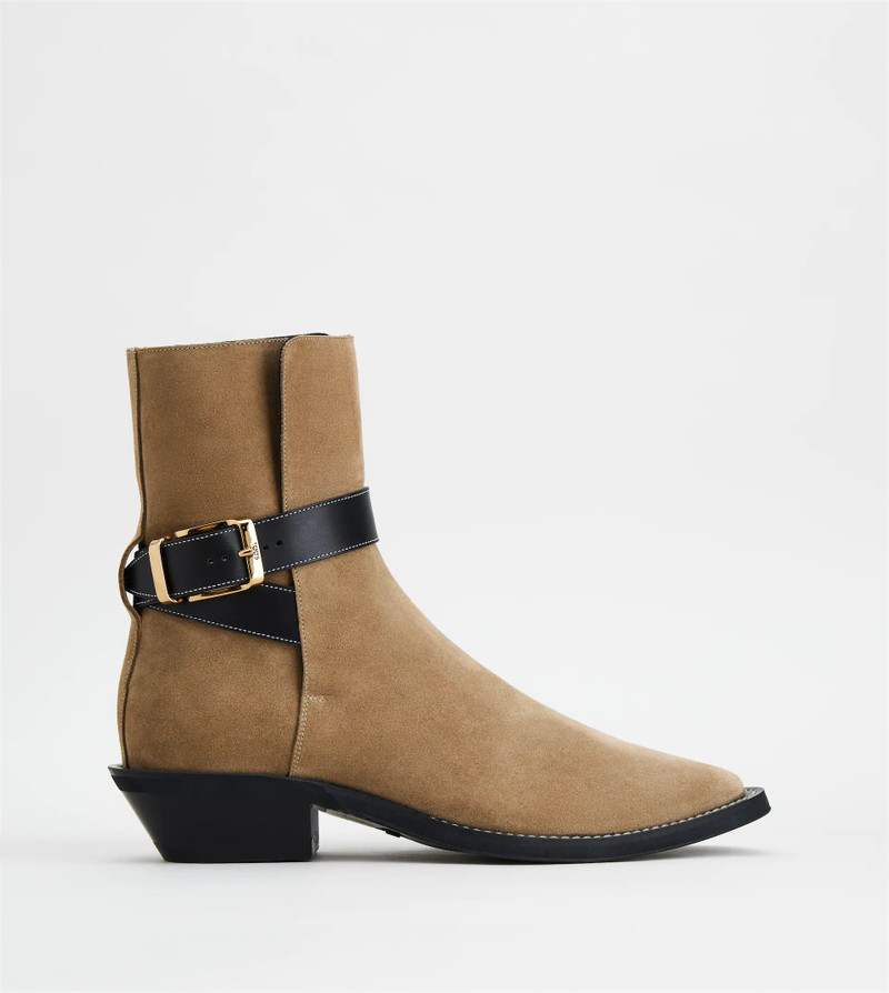 ANKLE BOOTS IN SUEDE - BROWN 1