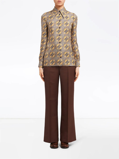 Prada mosaic printed twill blouse outlook