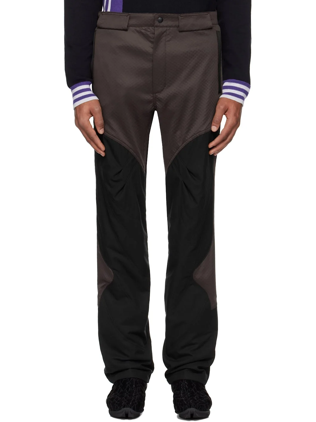 Brown & Black Solix Zip Trousers - 1