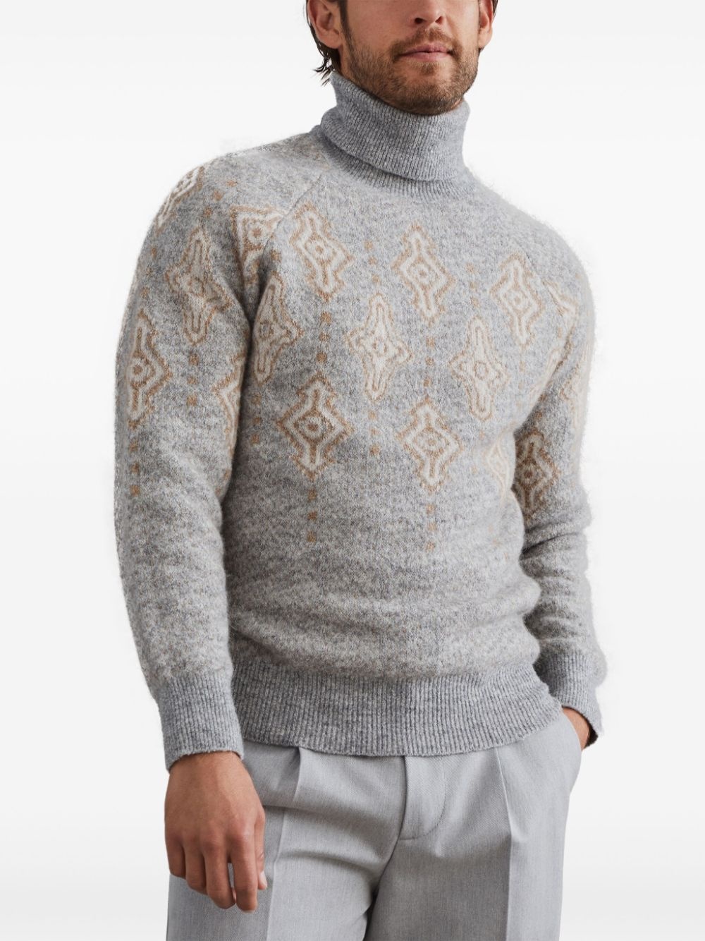 Wool turtle-neck jumper - 5