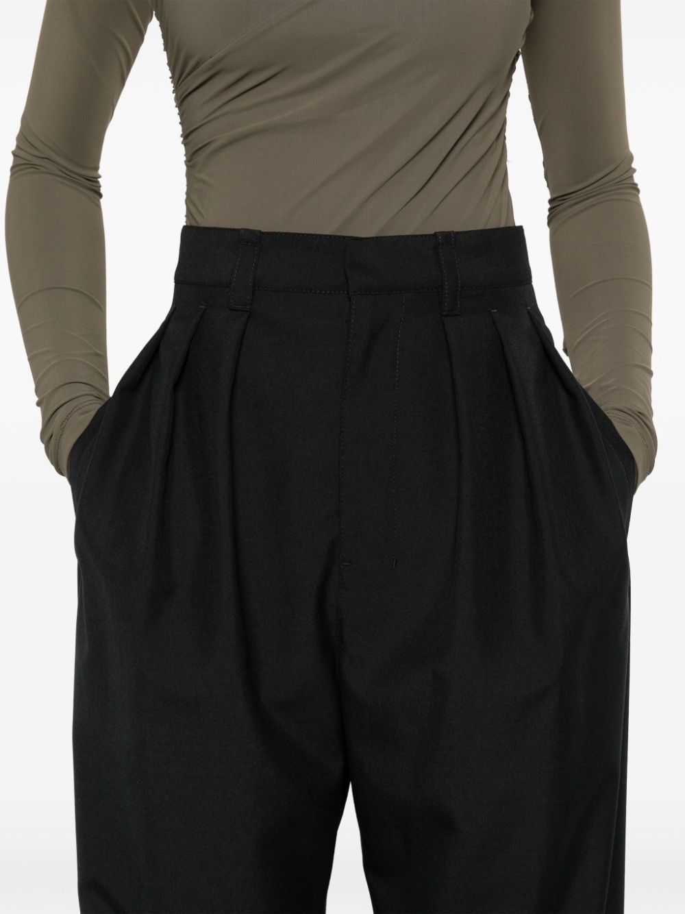 pleat-detail tailored trousers - 5