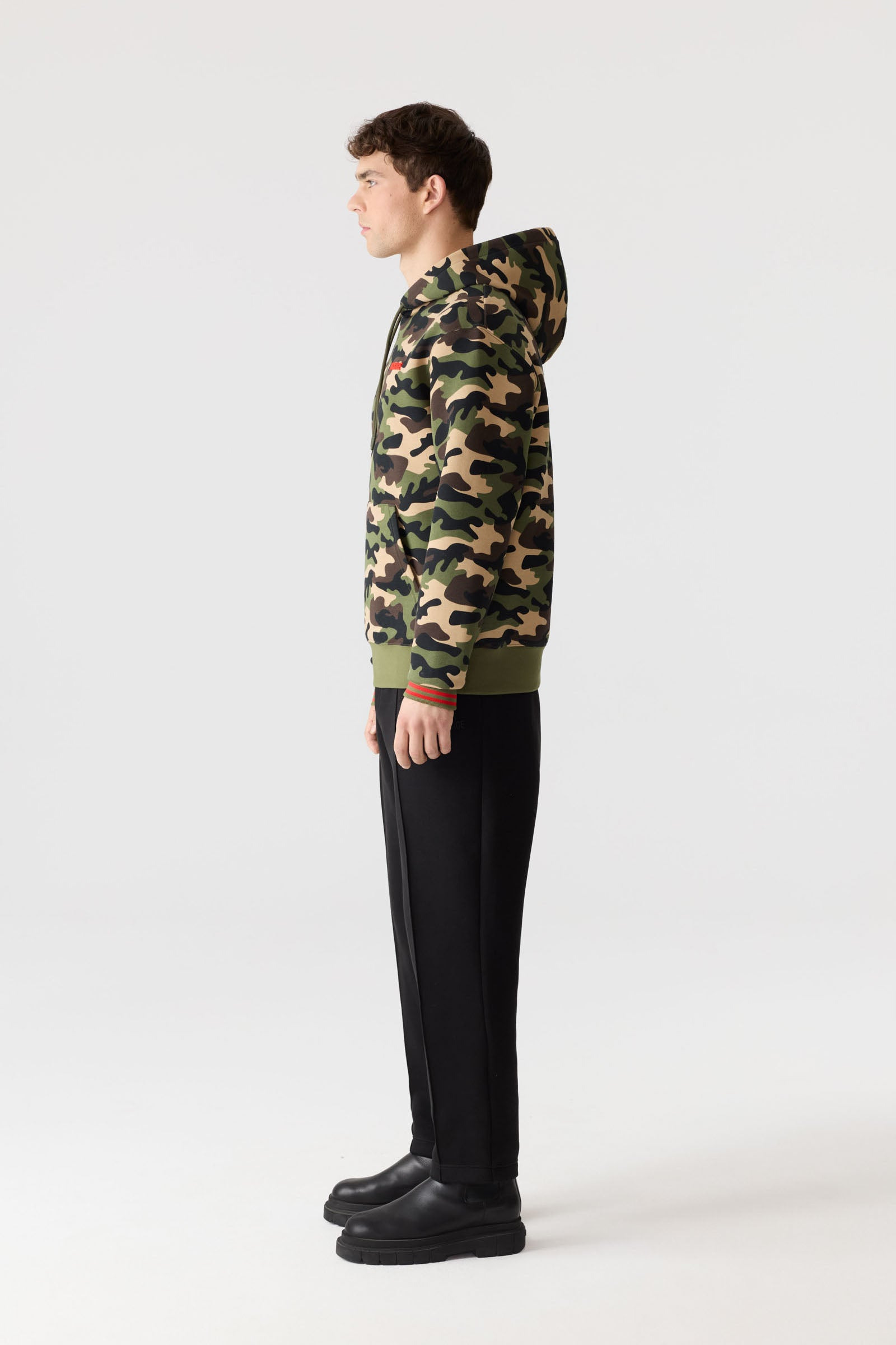 KRYSTIAN-CAMO Double-Face Jersey Hoodie with Camo Print - 3