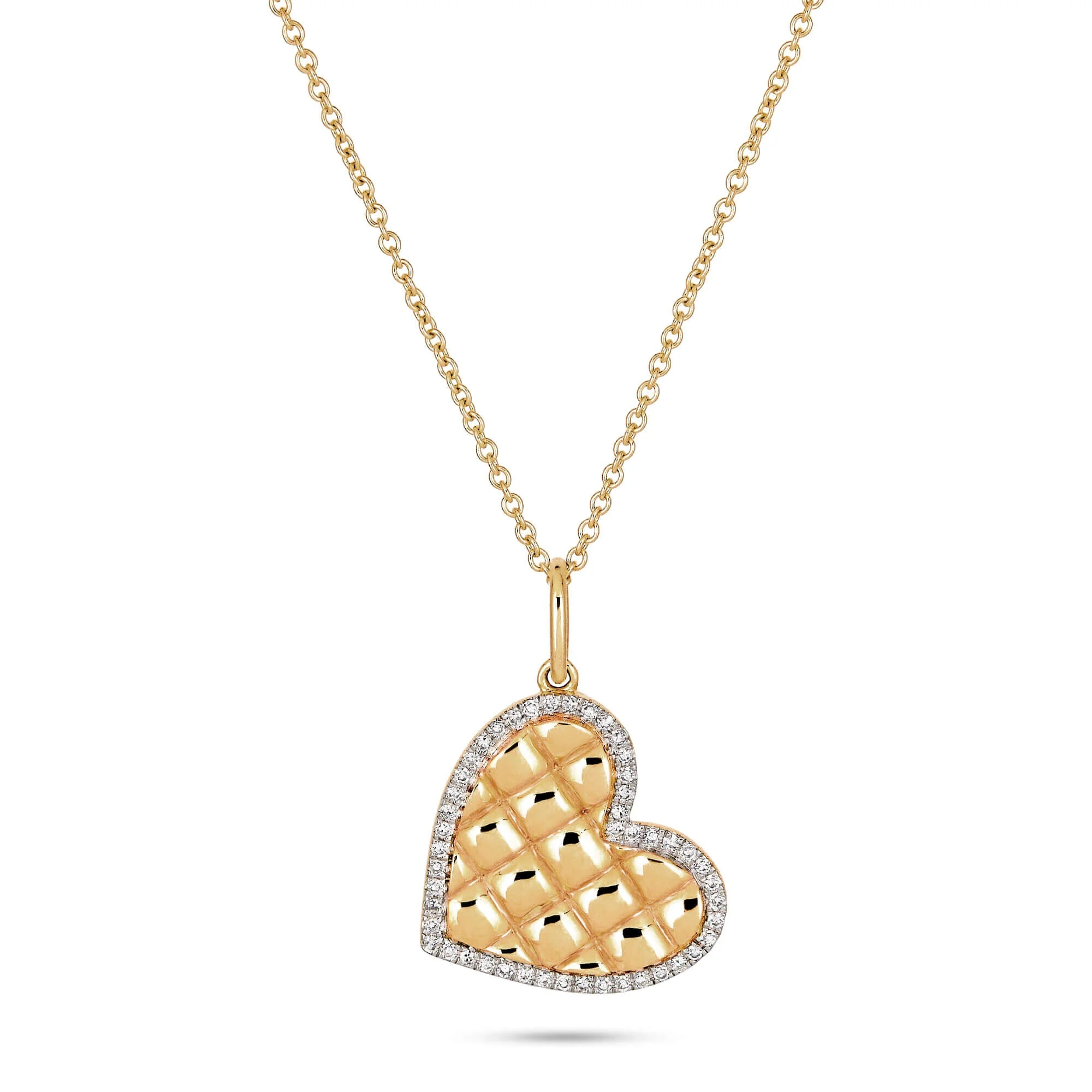 Puff Puff Pave Heart Necklace - 1