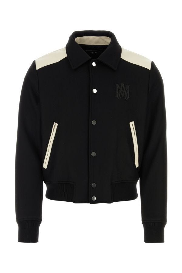 MA-1 Amiri Black Wool Blend Bomber Jacket AMIRI Black Wool Blend Bomber Jacket | italist