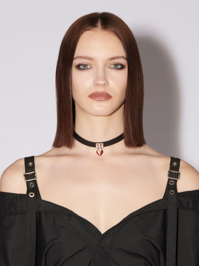 FIRE HEART LEATHER CHOKER - 2
