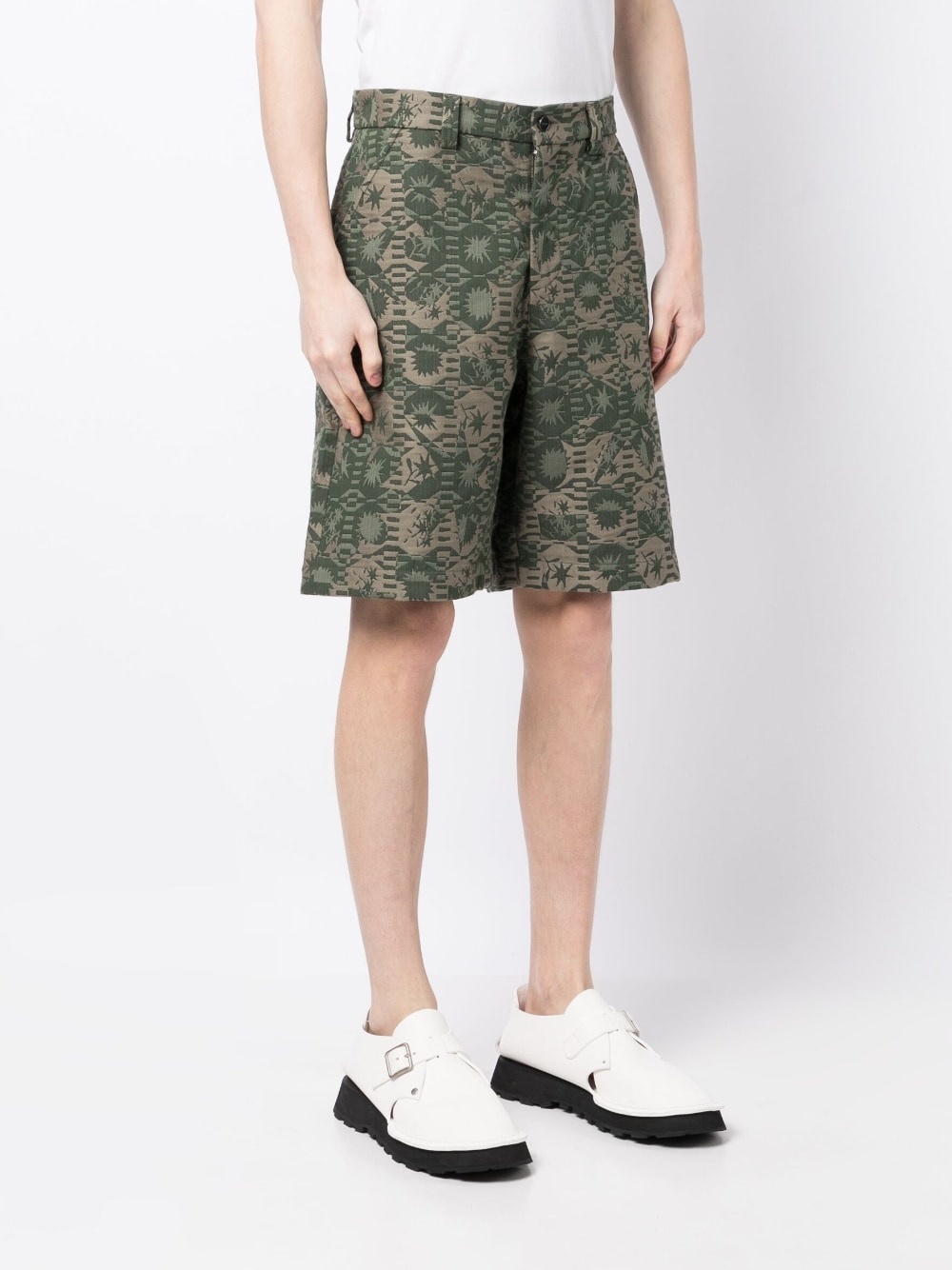 abstract-embroidery bermuda shorts - 3