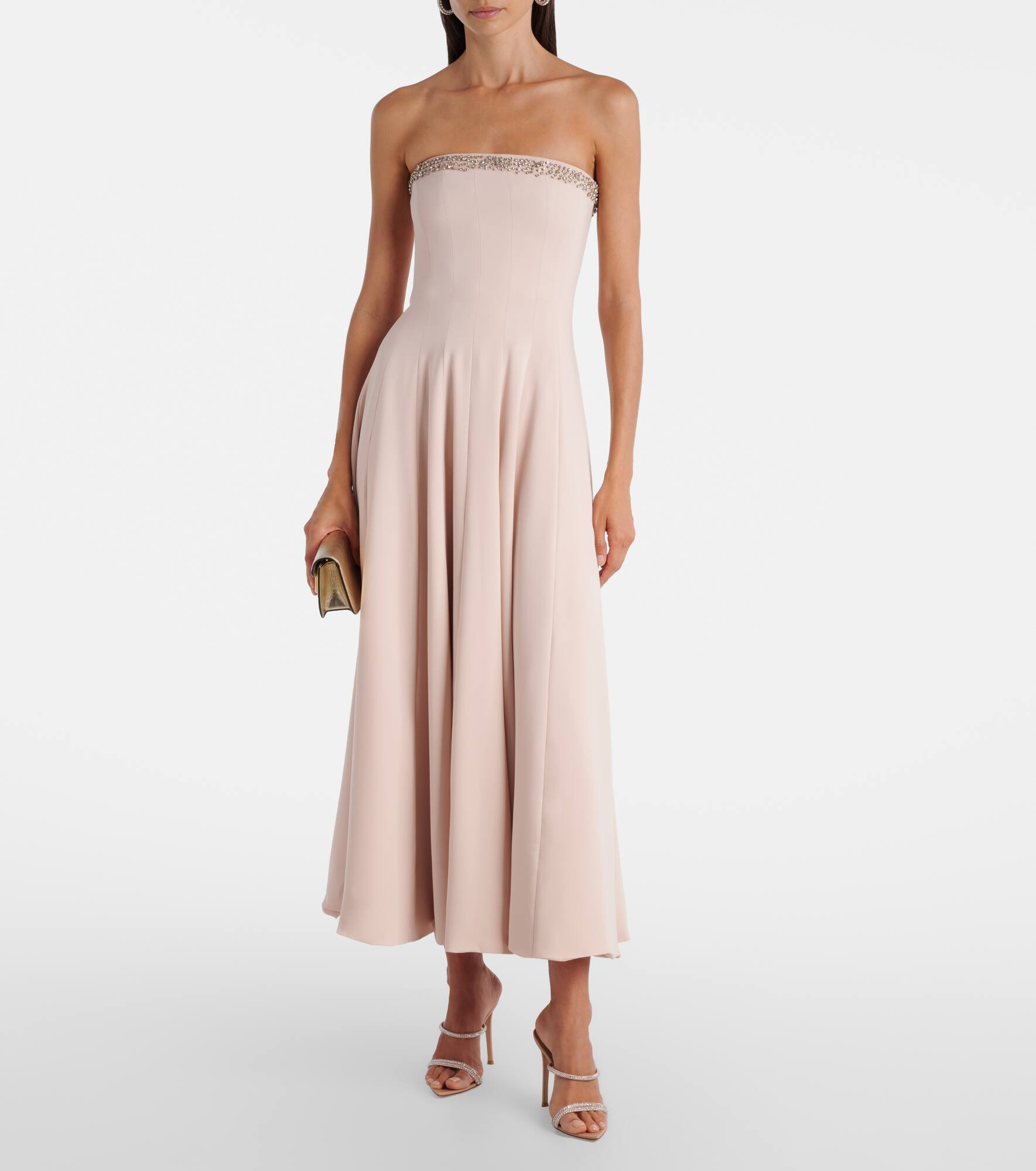 Aldina crystal-embellished crêpe midi dress - 2
