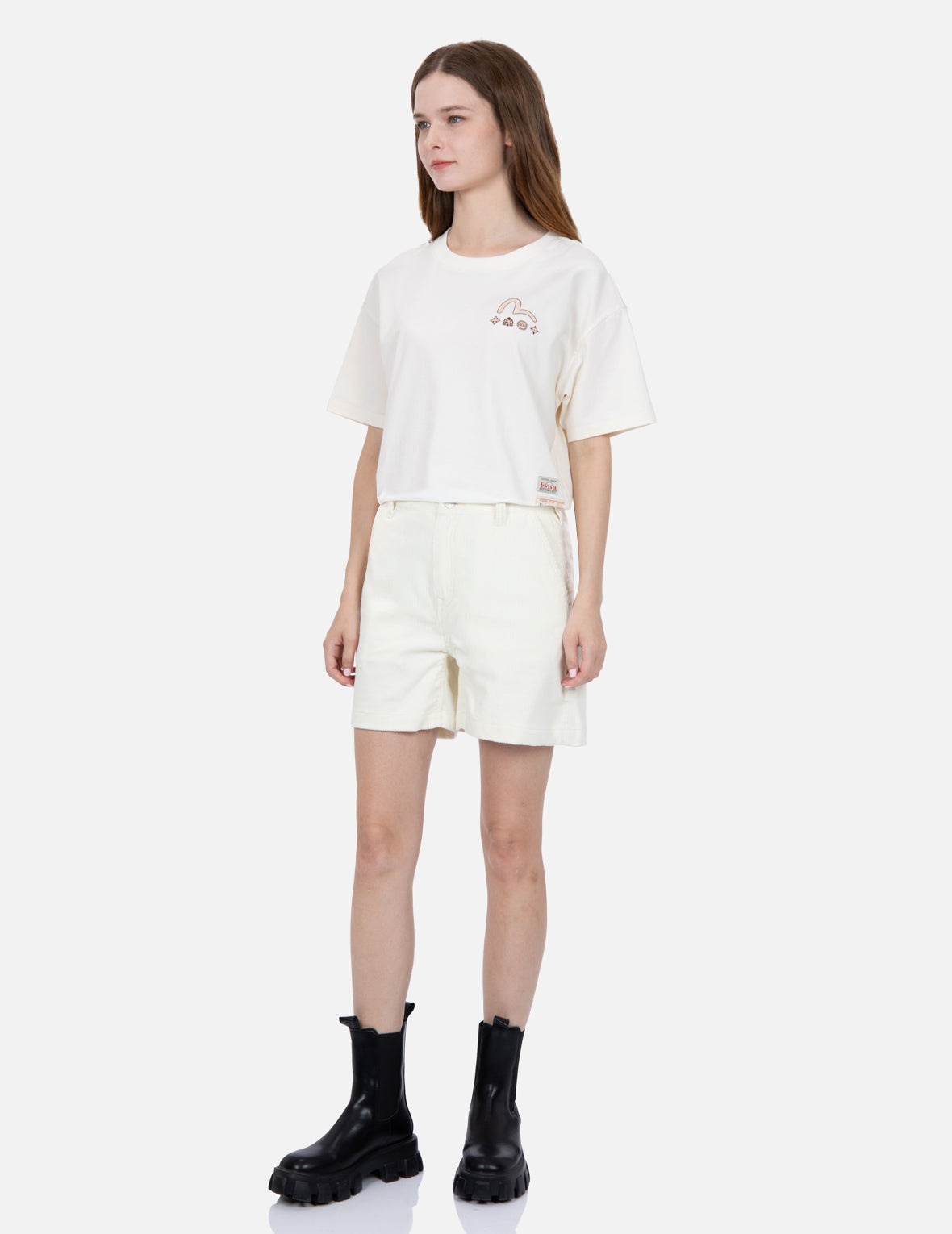 Seagull Embroidery Corduroy Shorts - 4