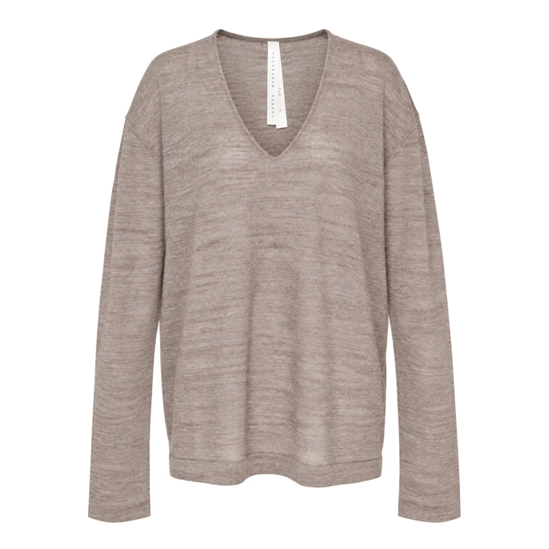 Fine Low V-Neck Sweater - 1