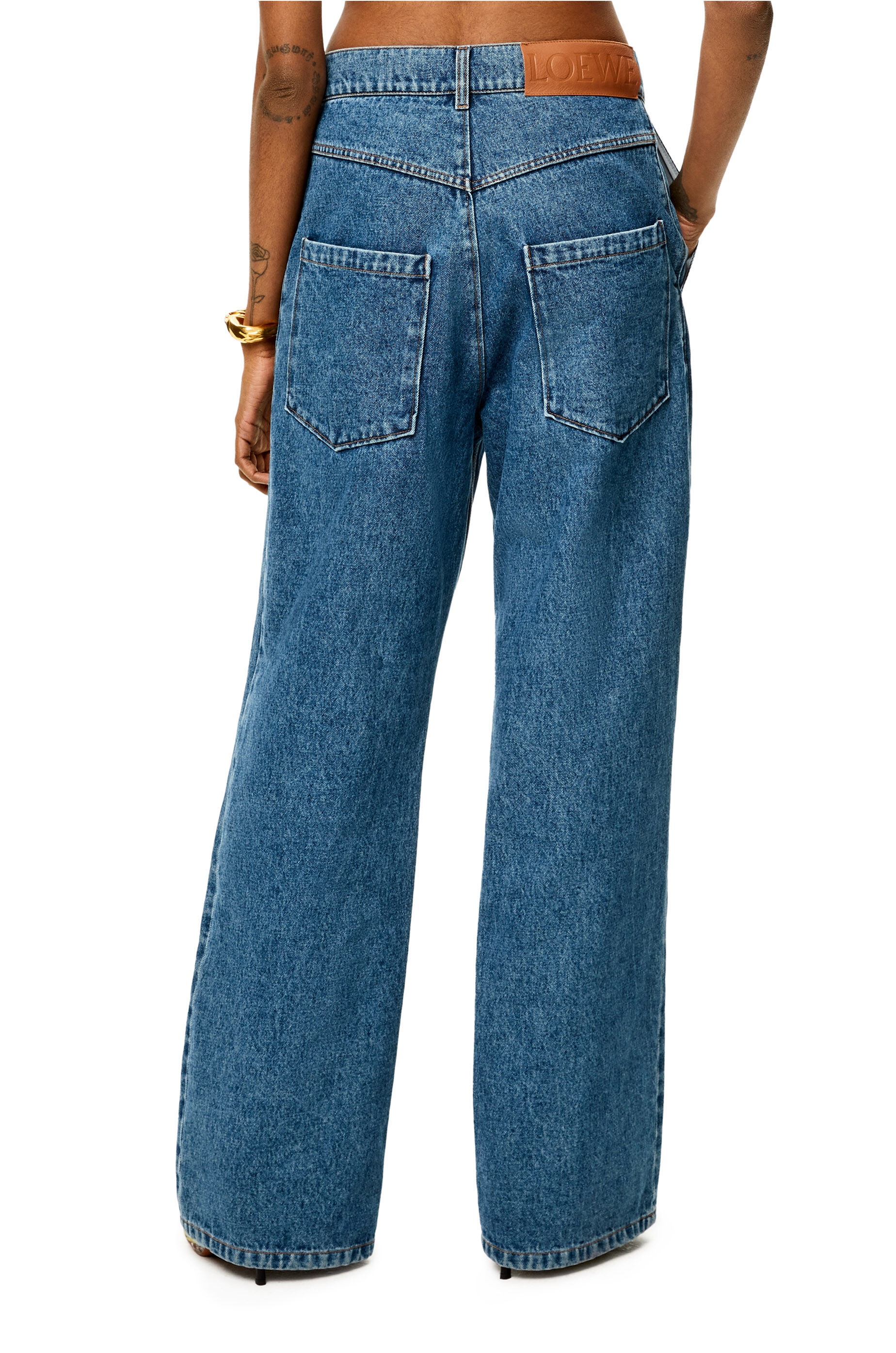 Ripped baggy jeans in denim - 4