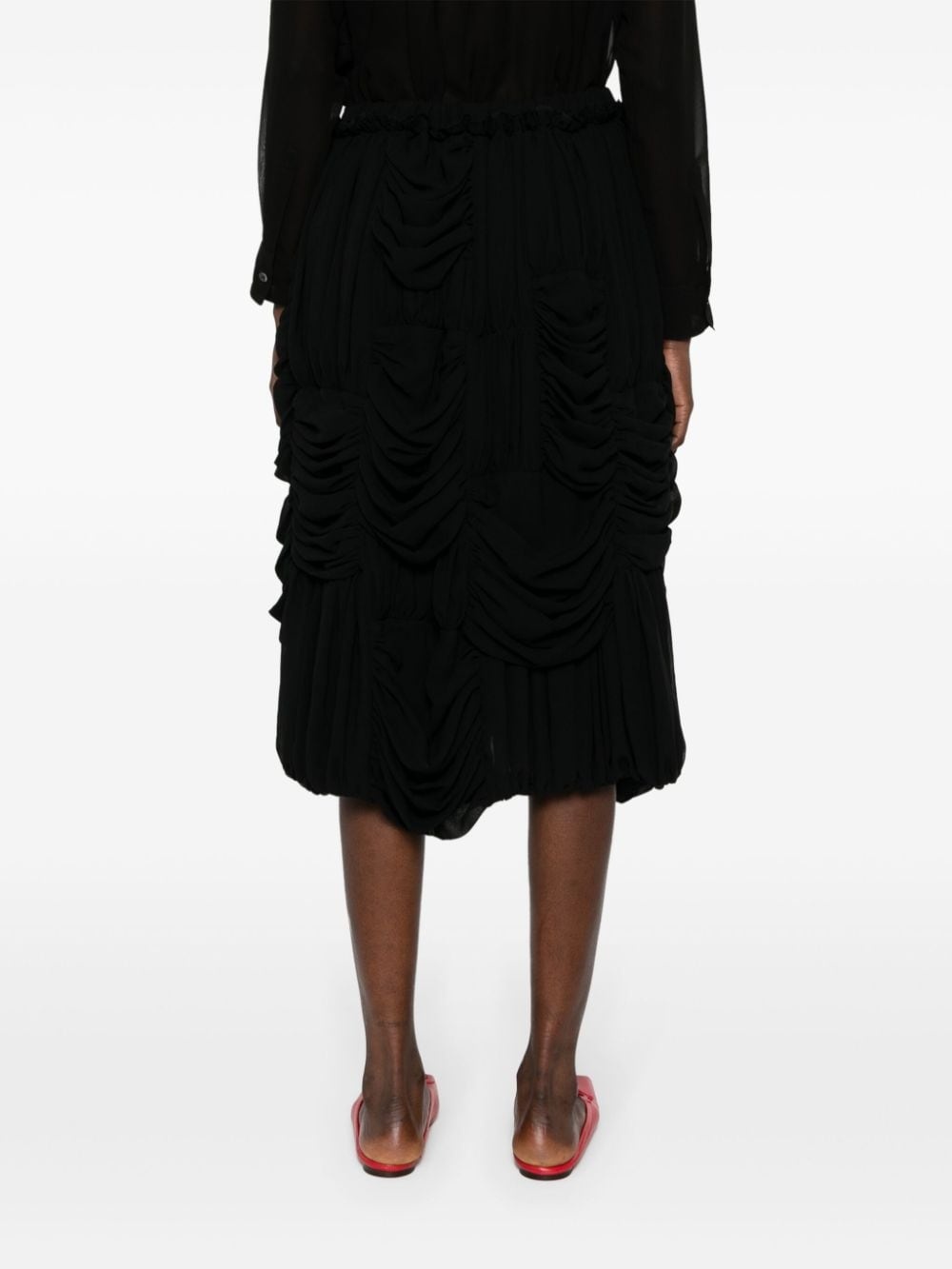 draped midi skirt - 4