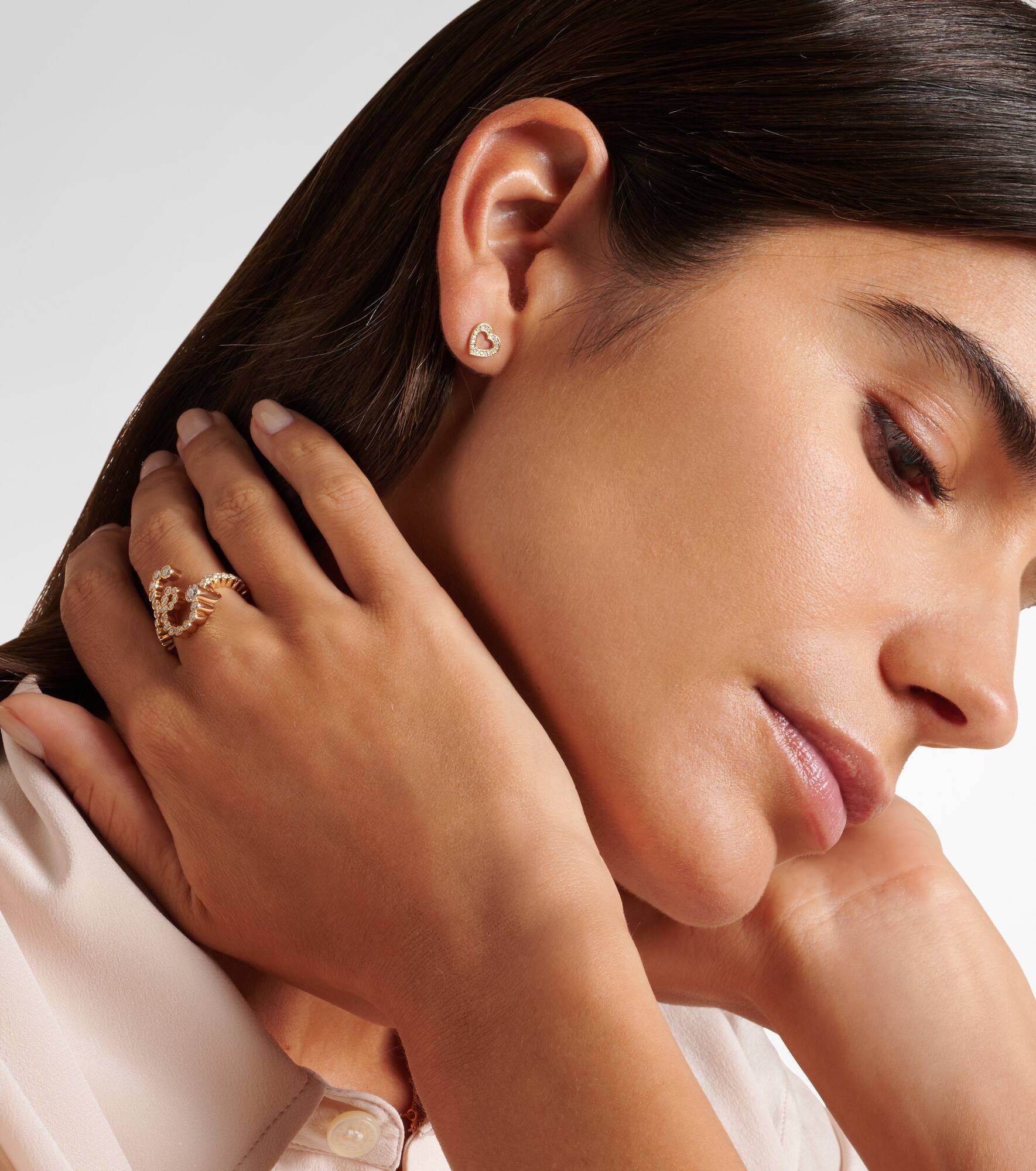 18kt gold earring with diamond - 2